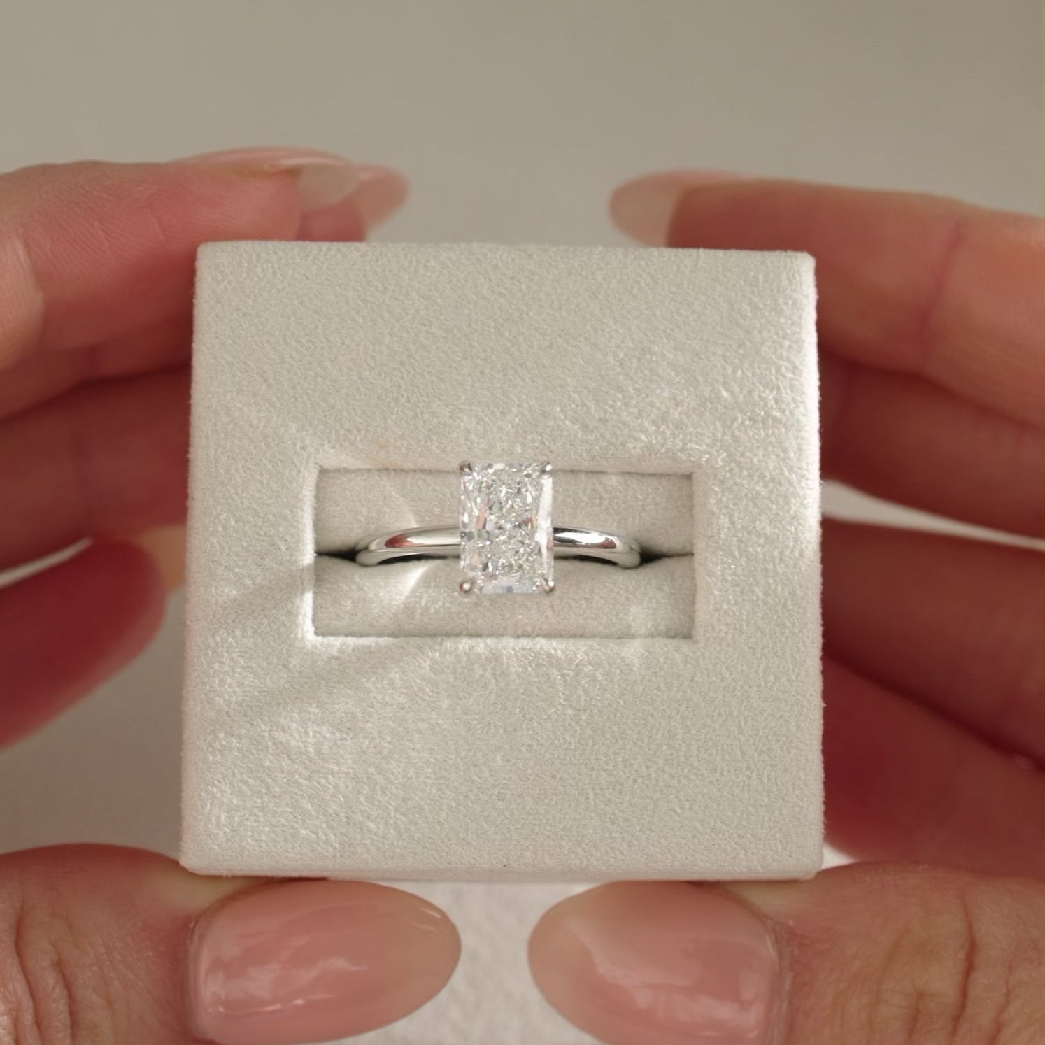 radiant diamond engagement ring, radiant cut diamond ring, gold radiant cut ring, engagement rings, diamond engagement rings, gold engagement rings, white gold engagement rings