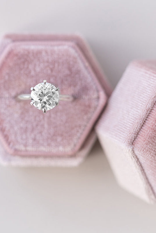 Round Moissanite Engagement Ring