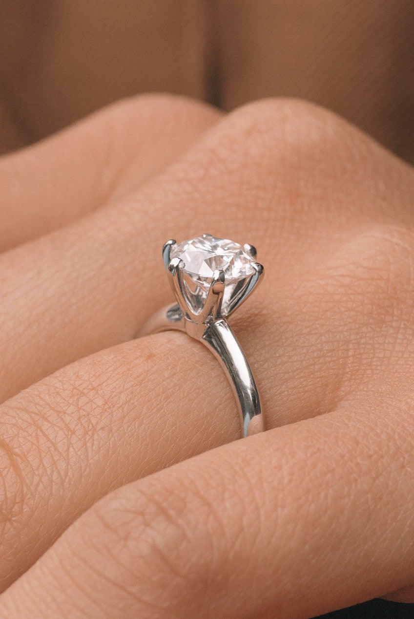 Round Solitaire Moissanite Ring