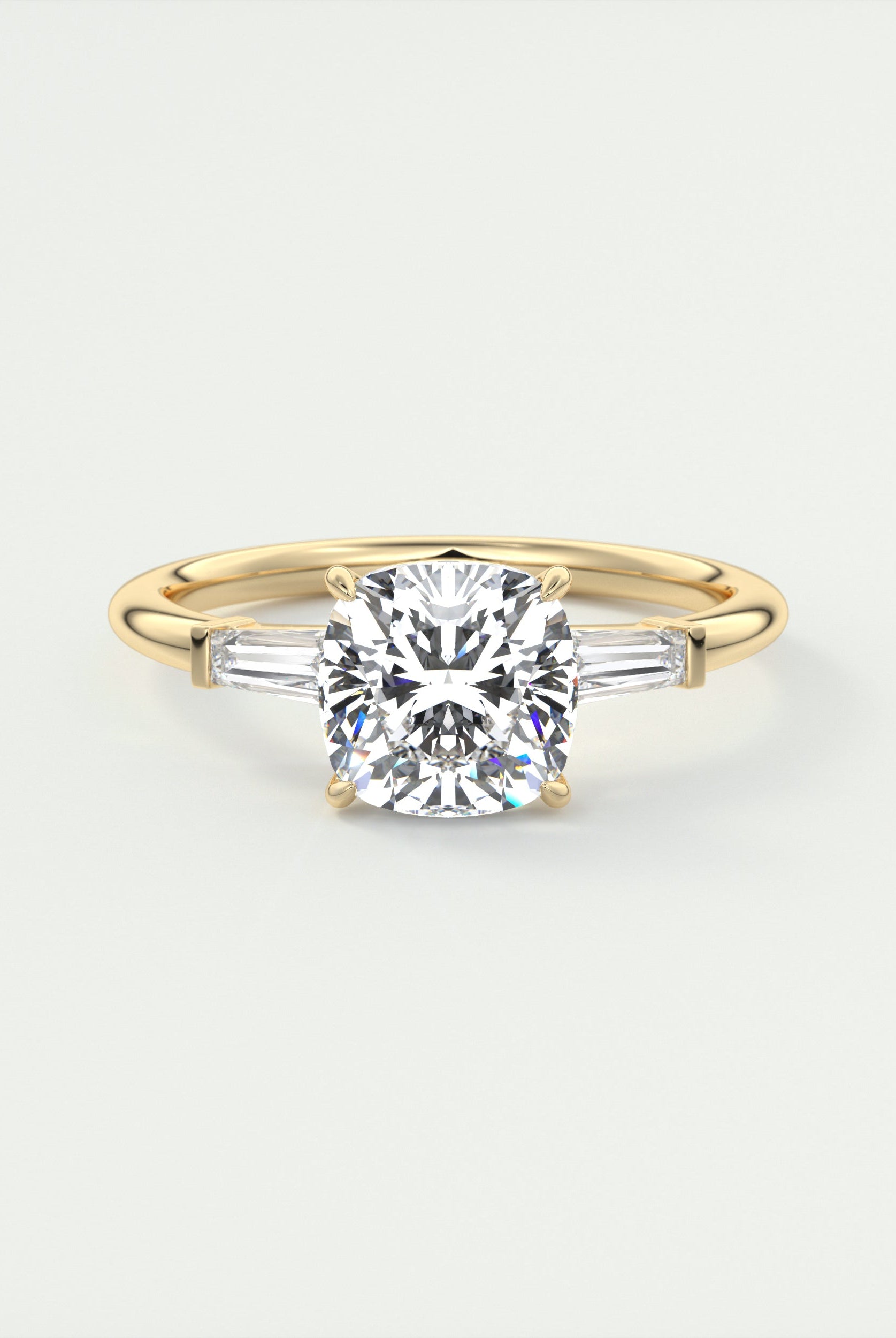 Cushion Cut Moissanite Engagement Ring