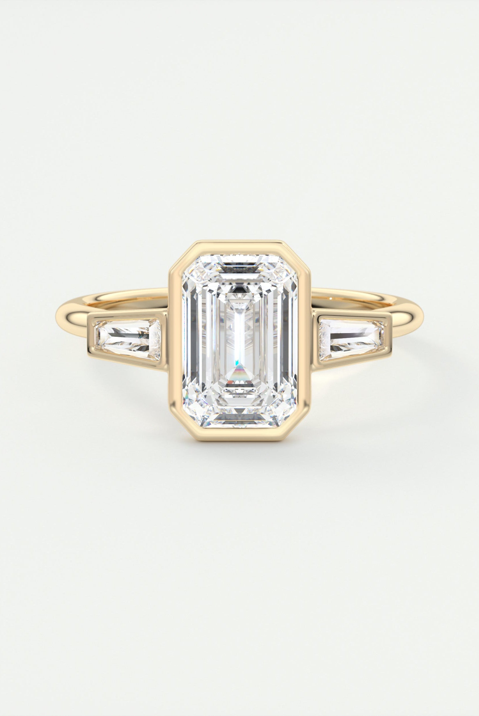 Emerald Cut Moissanite Engagement Ring