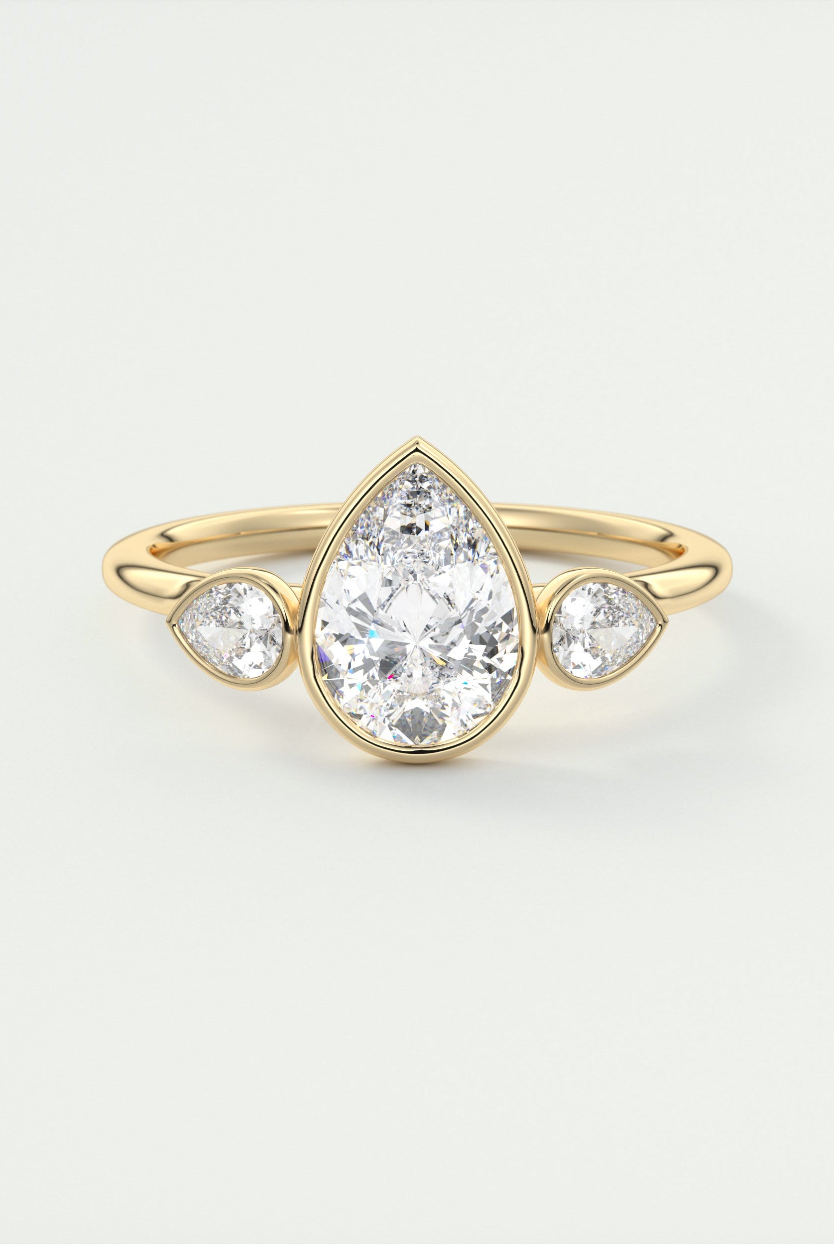 Pear Cut Moissanite Engagement Ring
