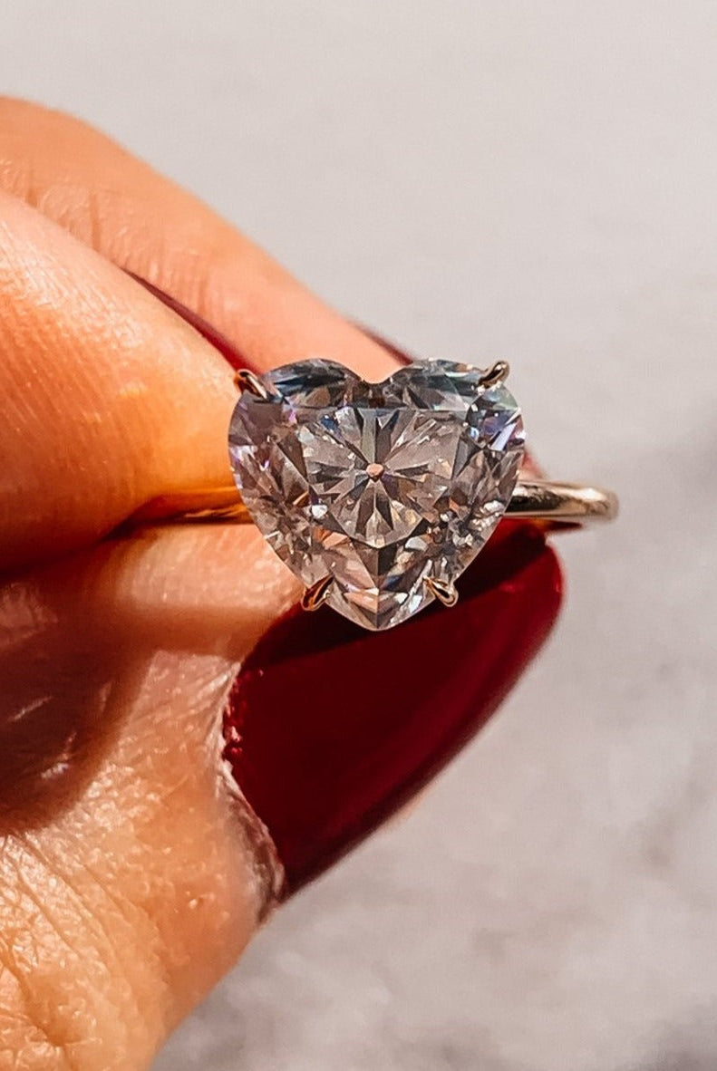 Heart Shape Moissanite Engagement Ring