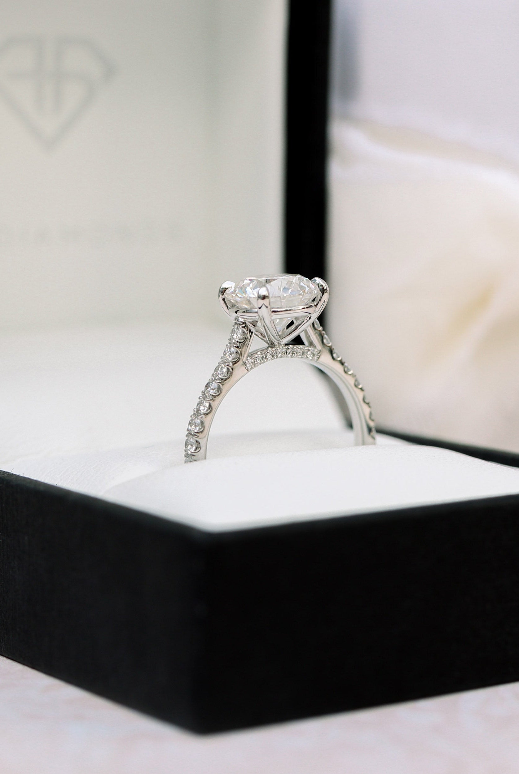 Pave Moissanite Engagement Ring