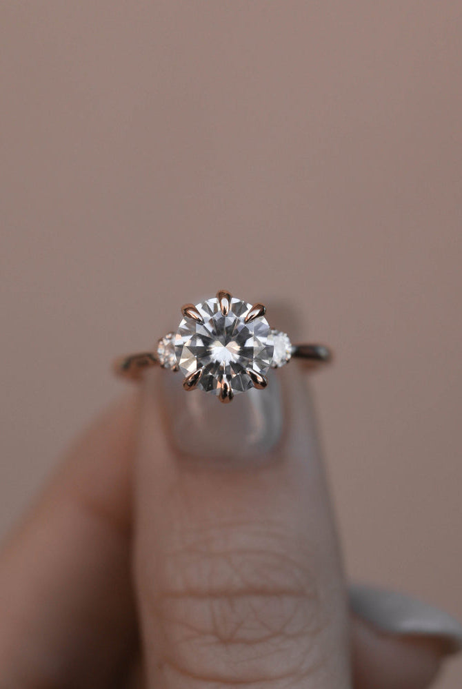 Round Moissanite Engagement Ring