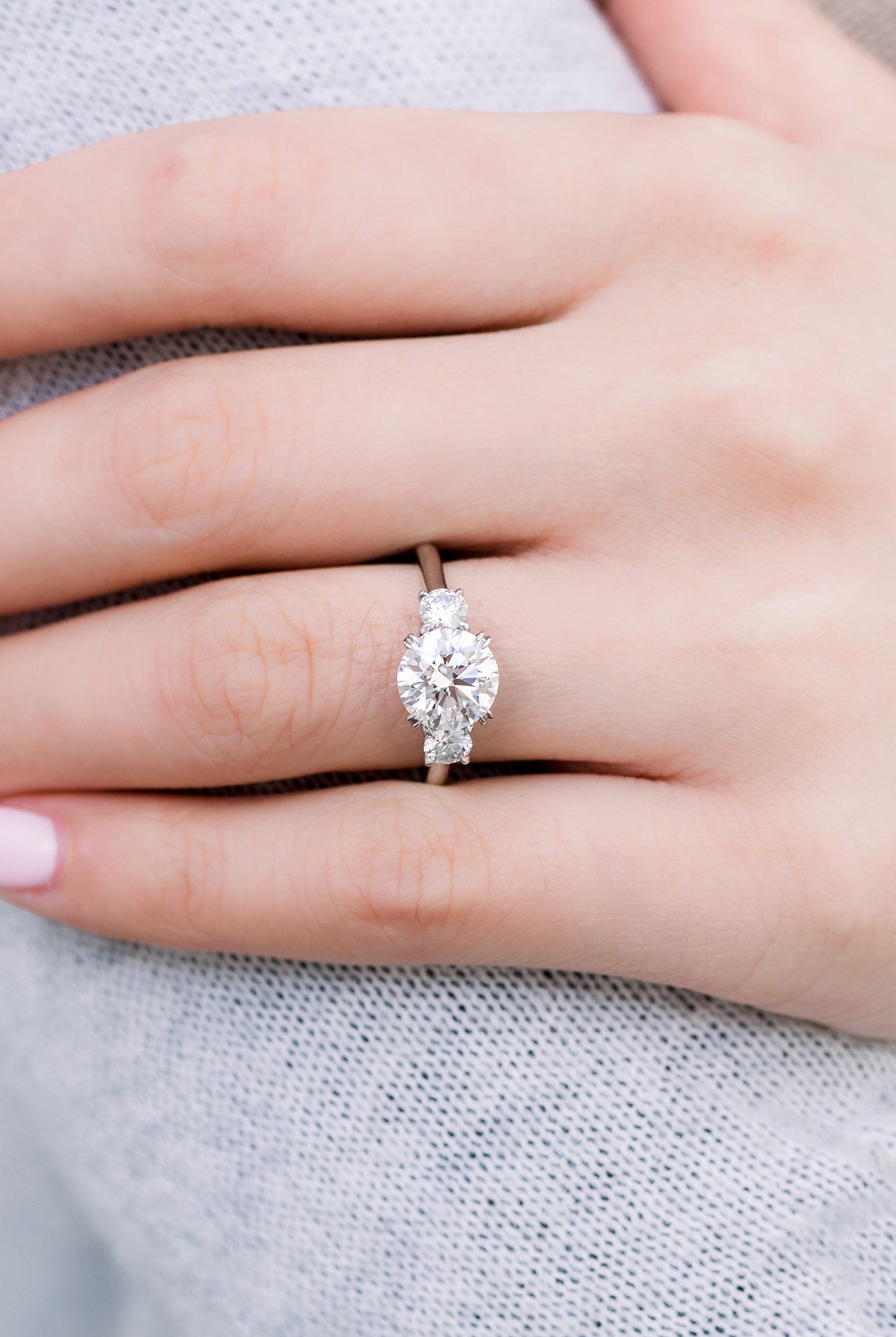 Round Moissanite Engagement Ring