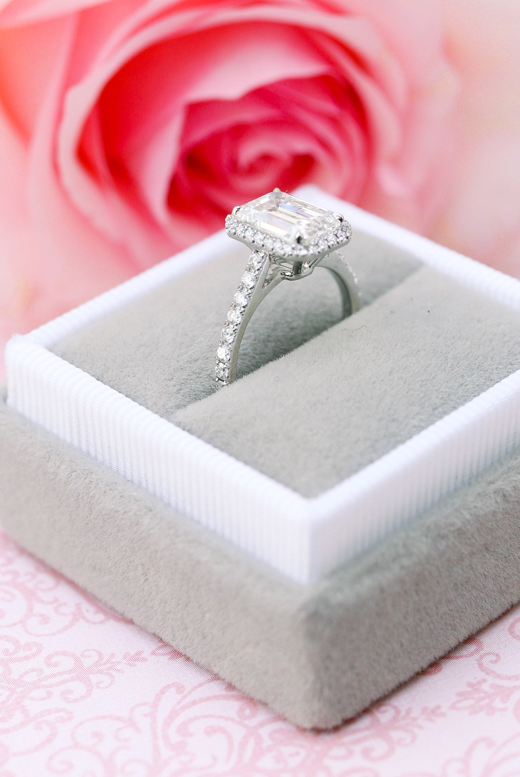 Moissanite wedding ring set for brides sale clearance online