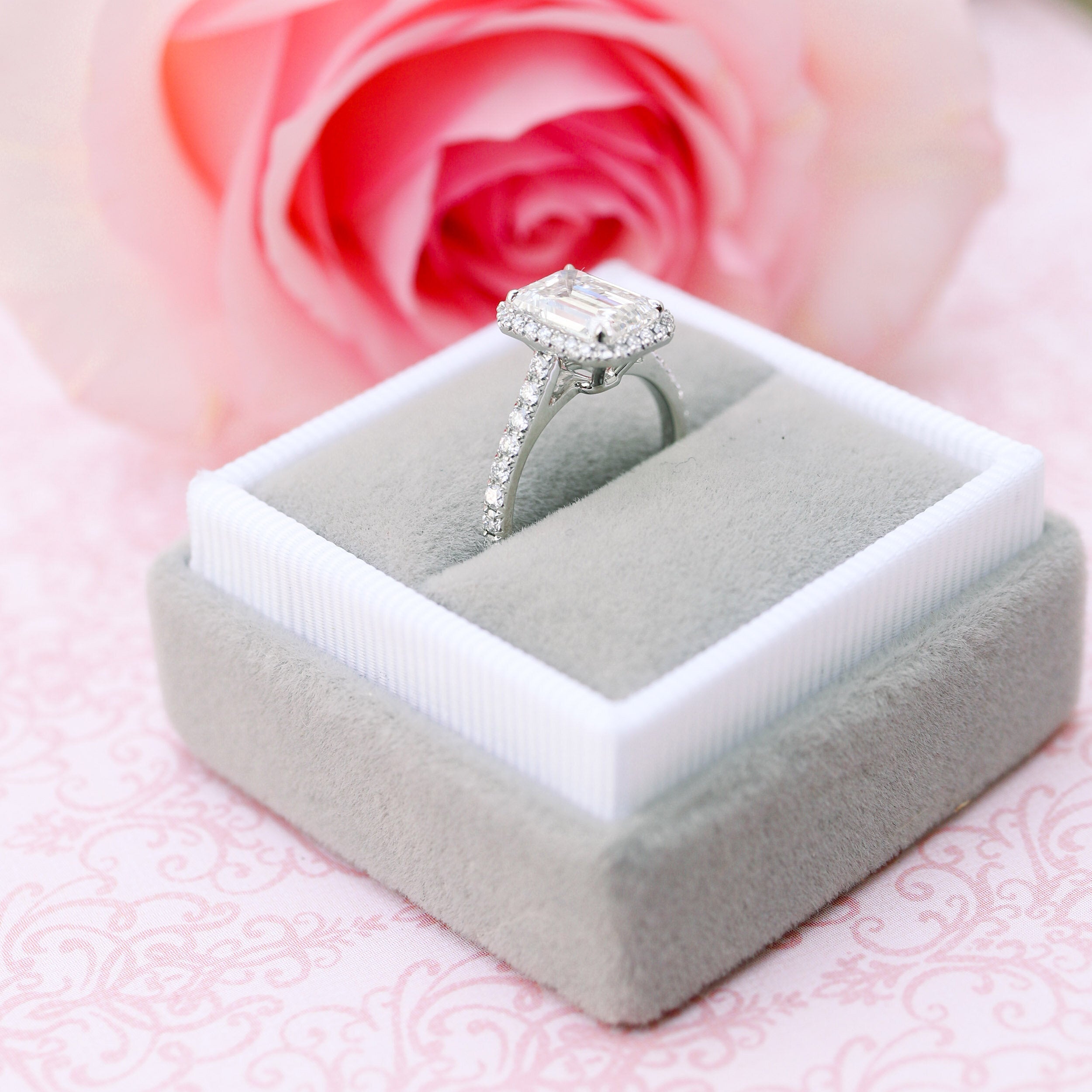 Moissanite wedding ring set for brides sale clearance online