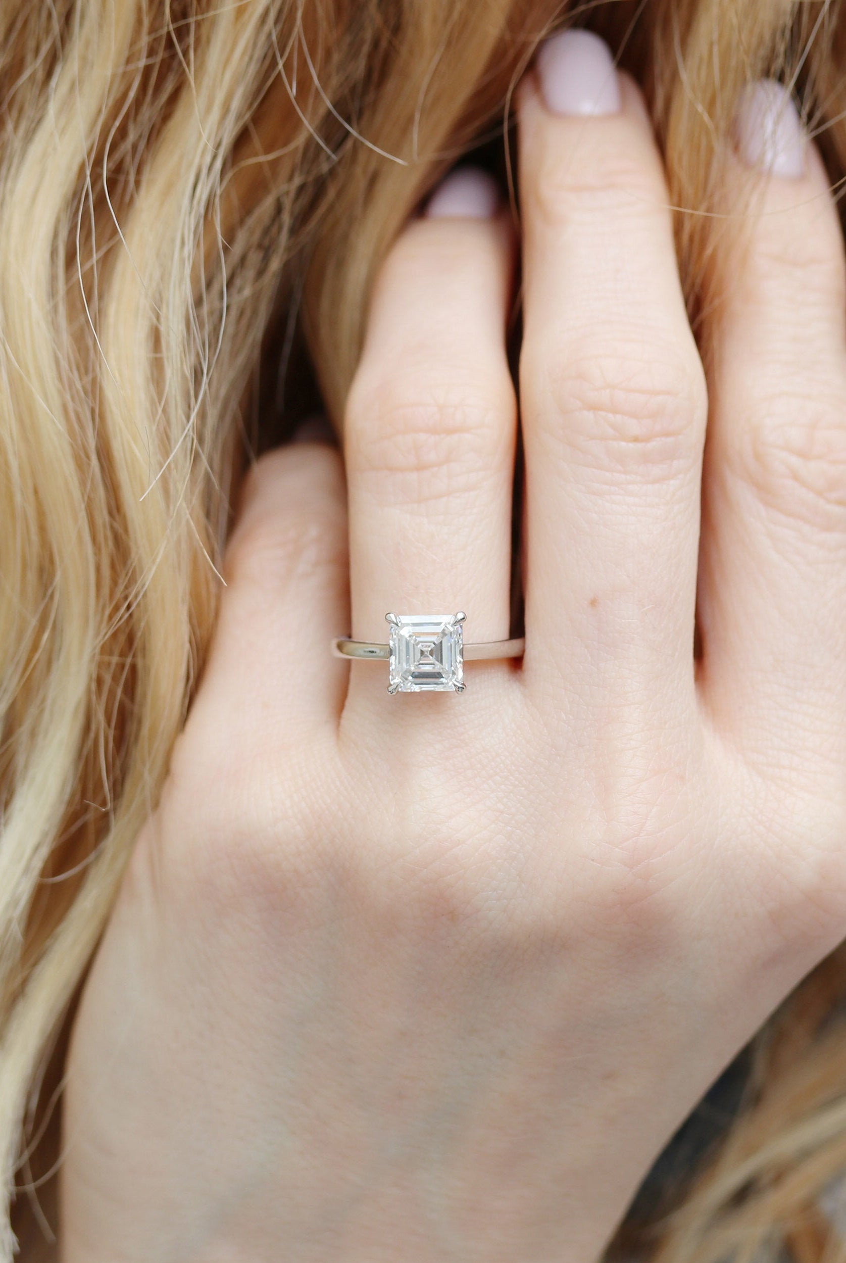 Asscher Cut Moissanite Ring