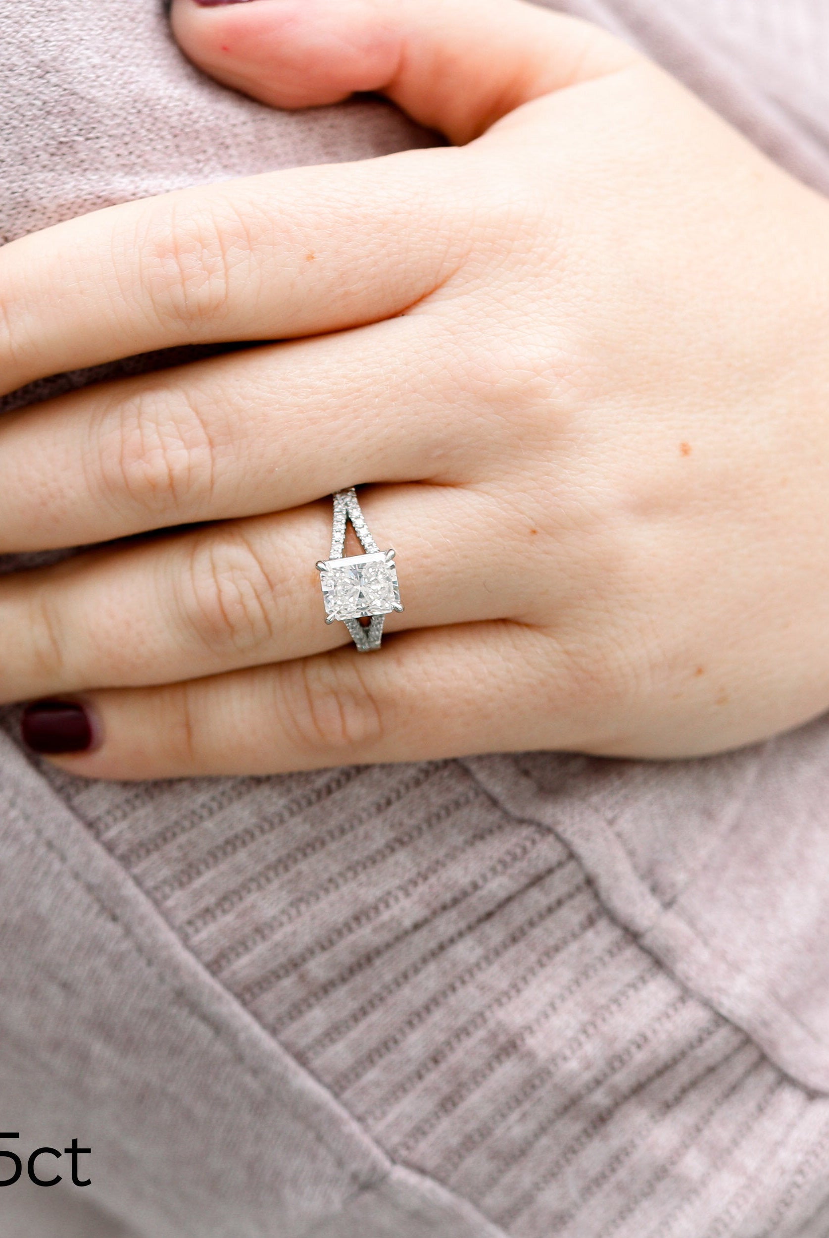 Radiant Cut Moissanite Ring