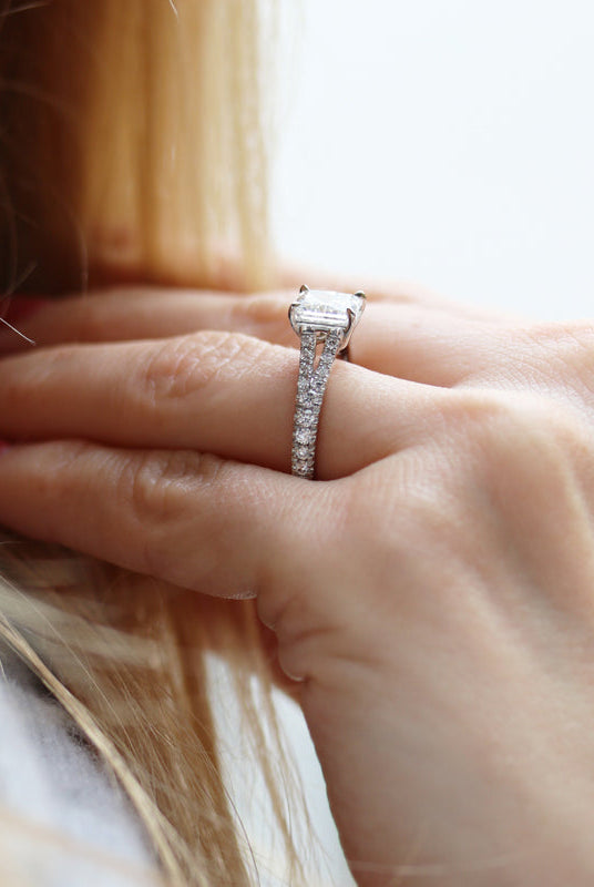 Radiant Moissanite Engagement Ring