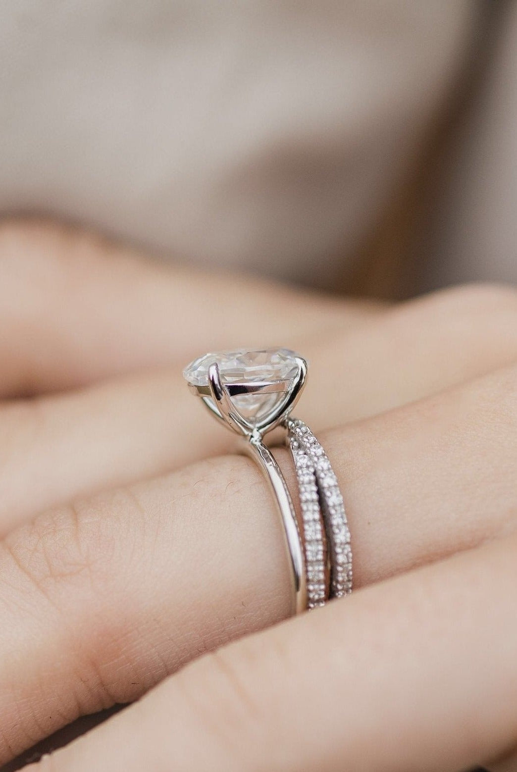 Oval Solitaire Moissanite Ring