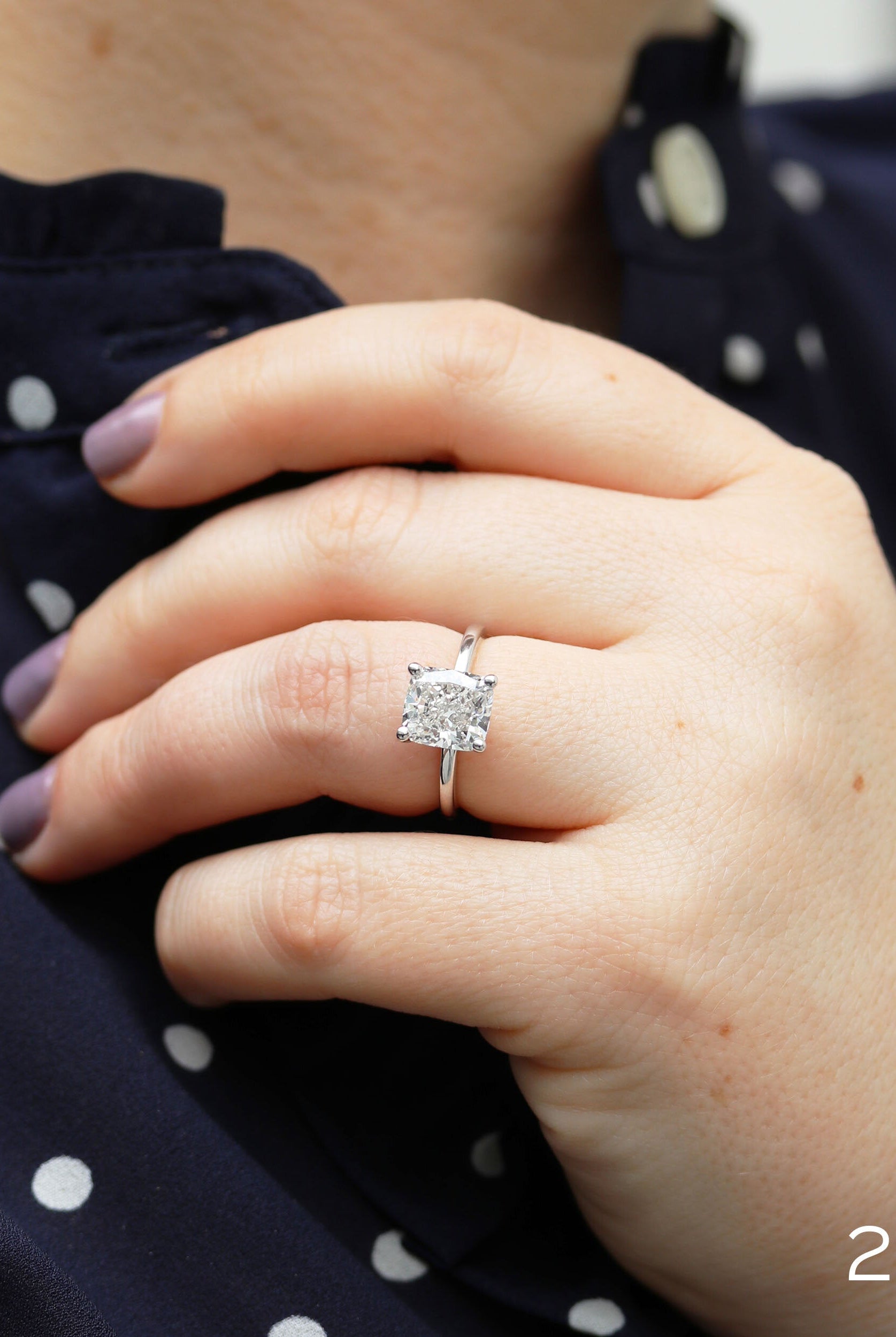 Cushion Cut Moissanite Ring