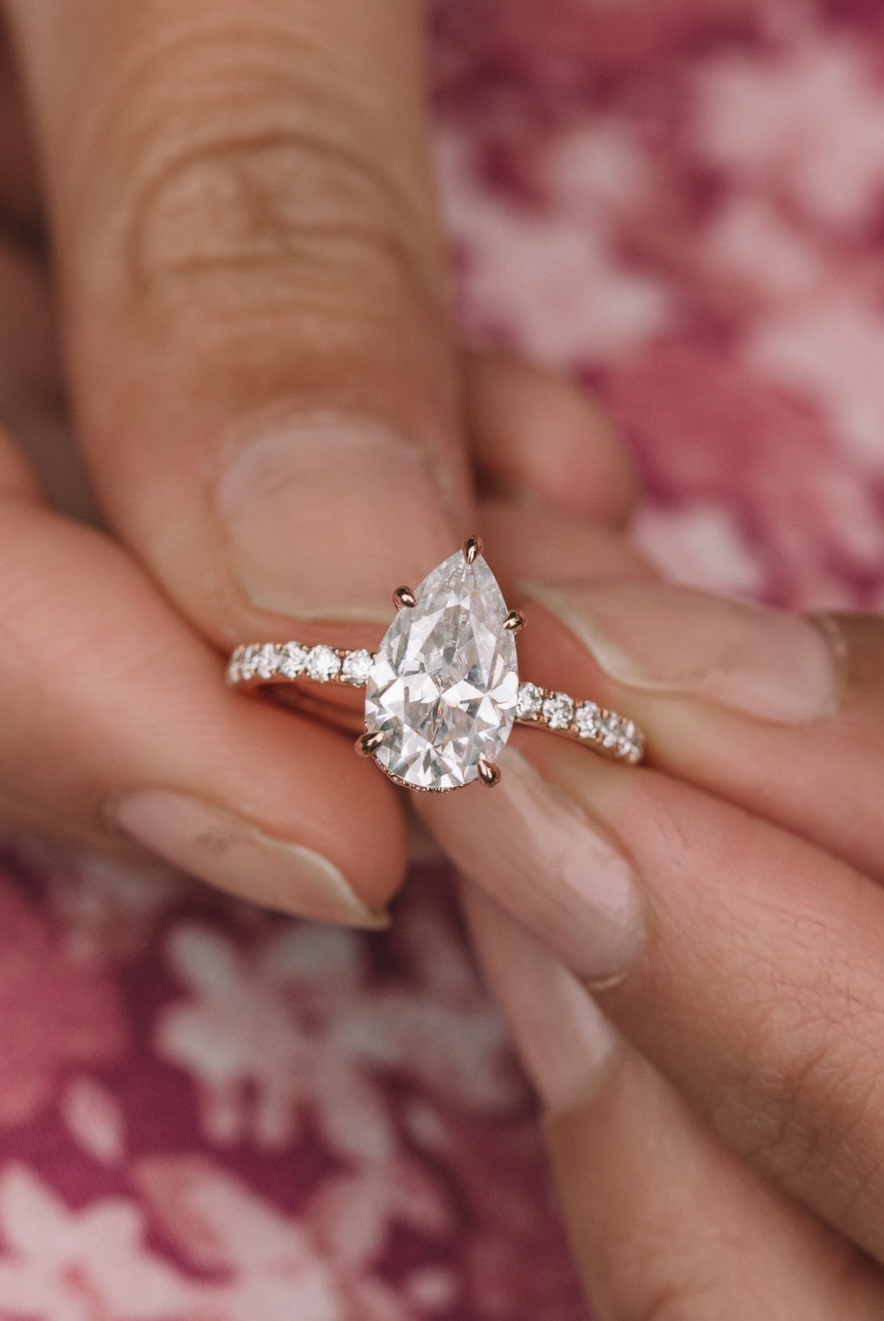 Pear Cut Moissanite Ring