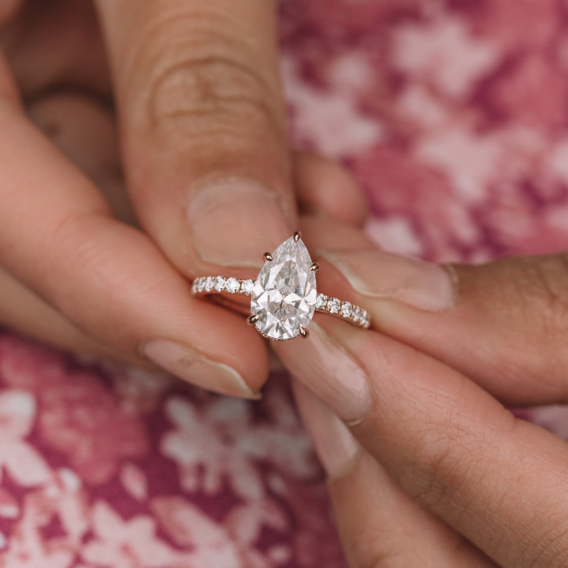 Pear Cut Moissanite Ring