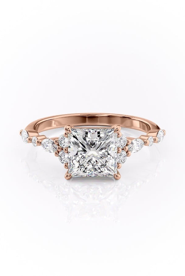 princess-cut-cluster-moissanite-engagement-ring-3