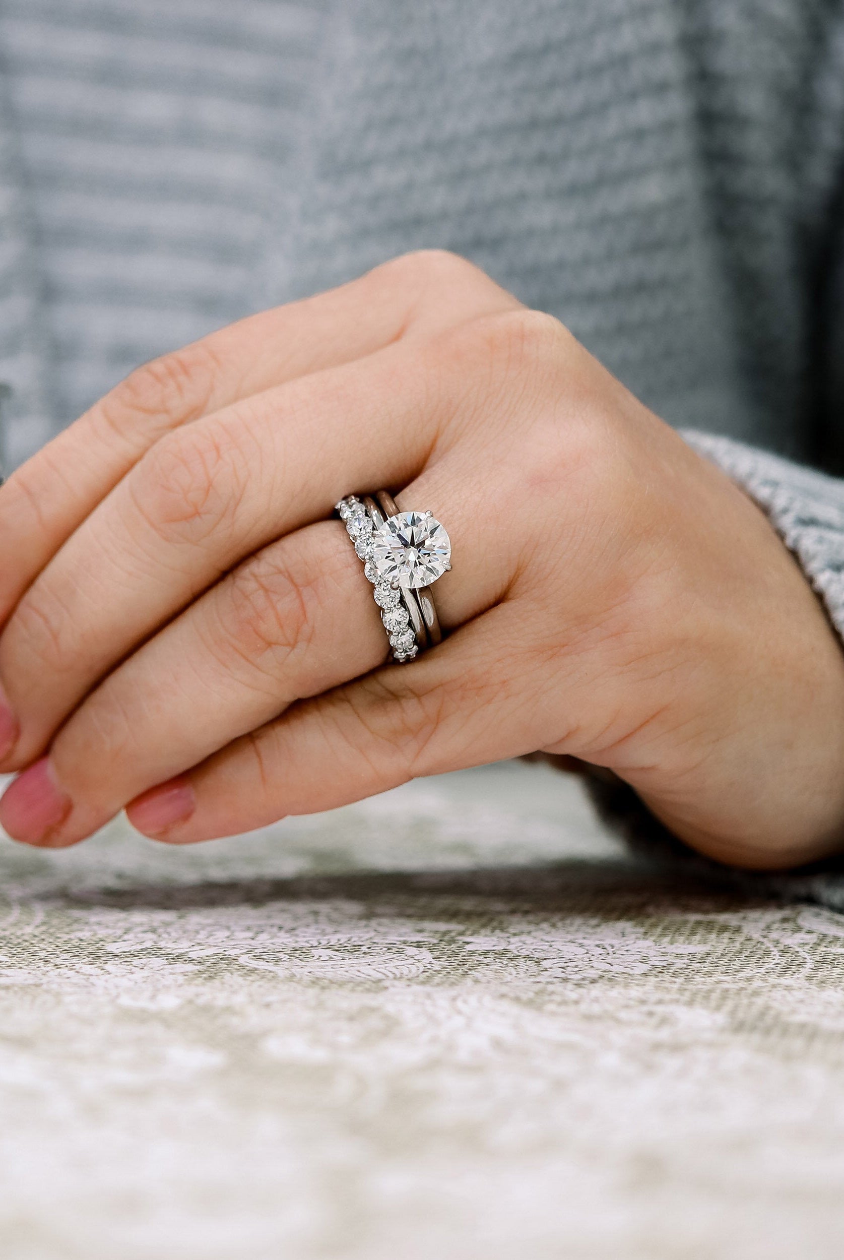Art deco moissanite engagement rings