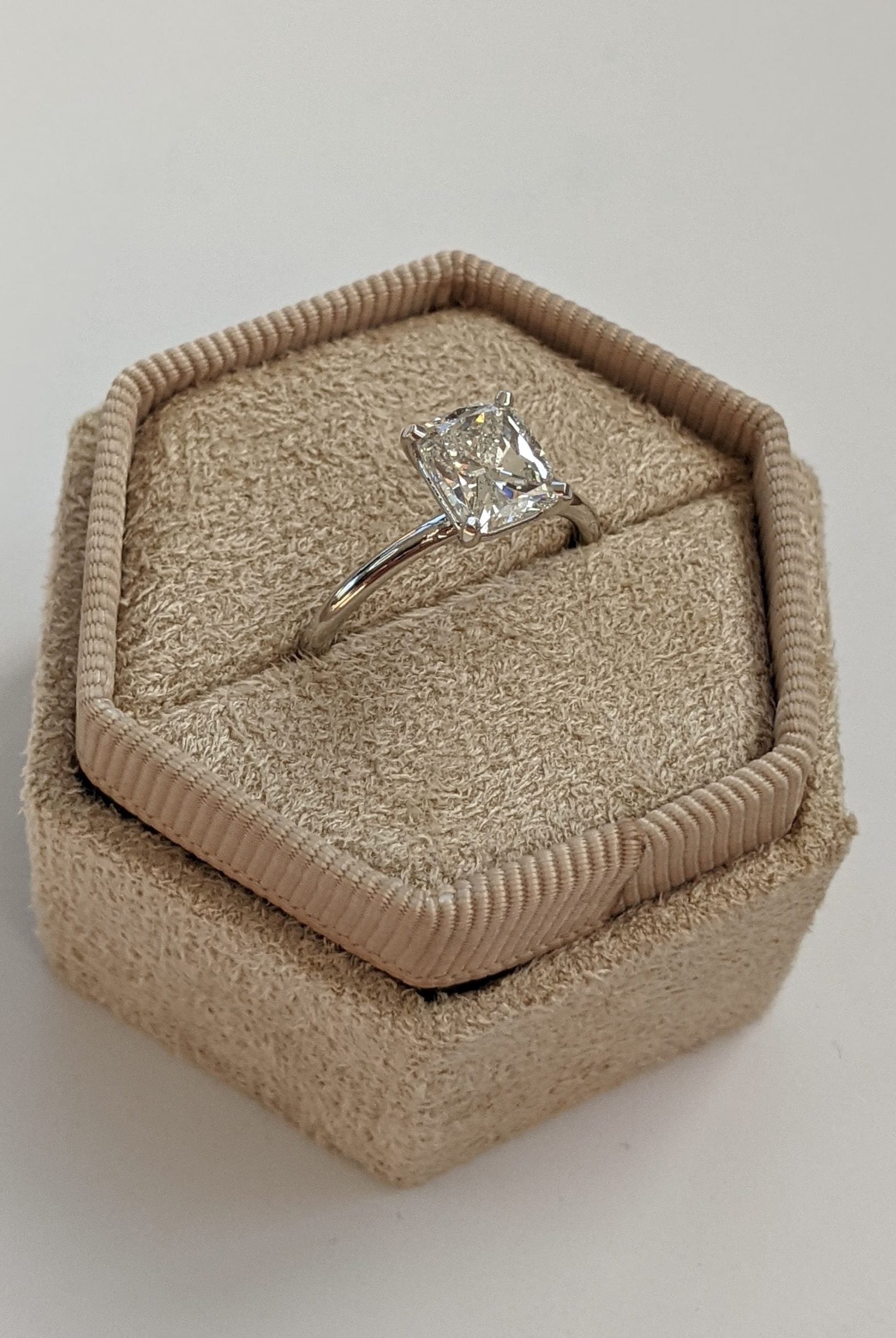 1.14CT Elongated Cushion Moissanite Diamond Solitaire Engagement Ring