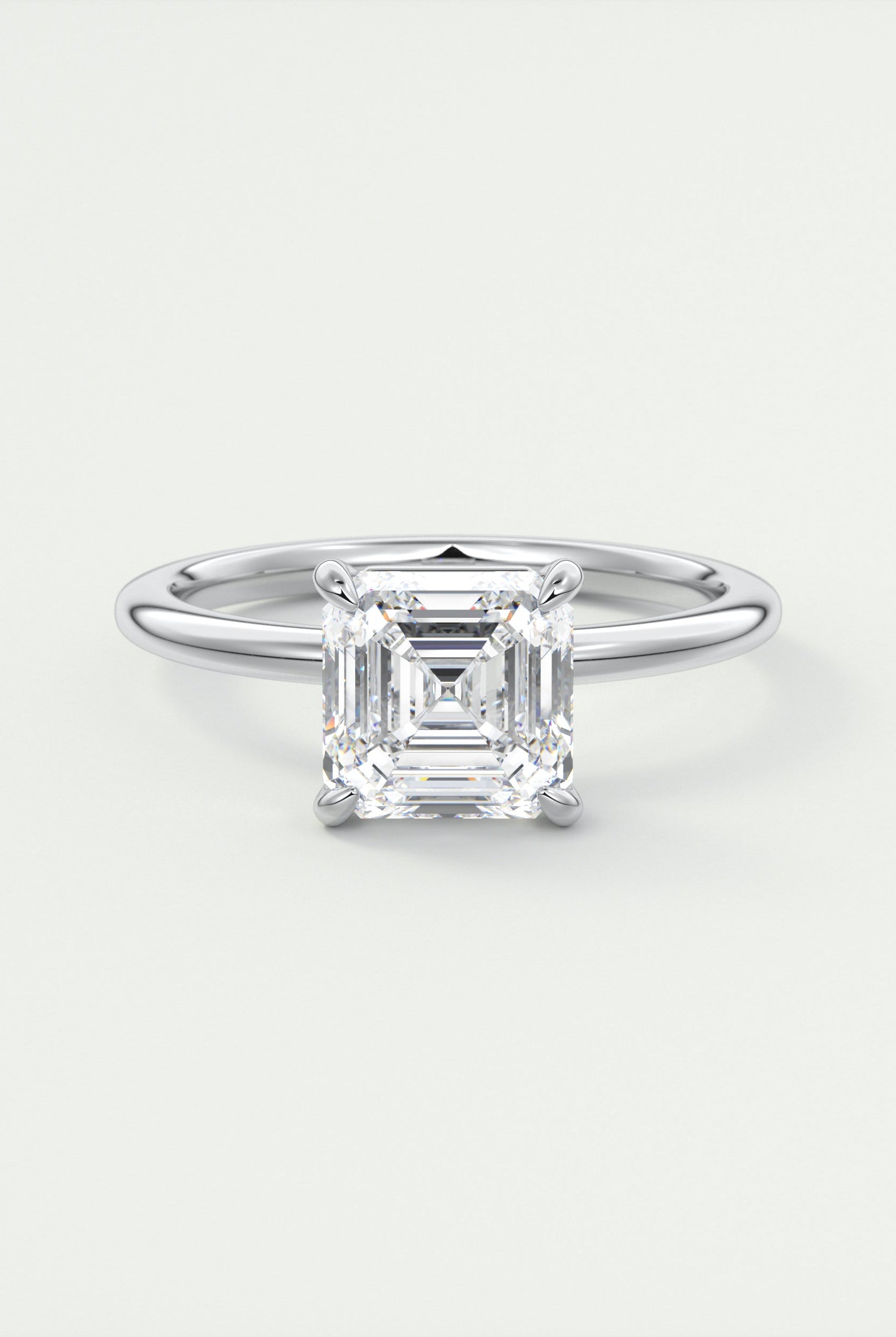Asscher Cut Moissanite Ring