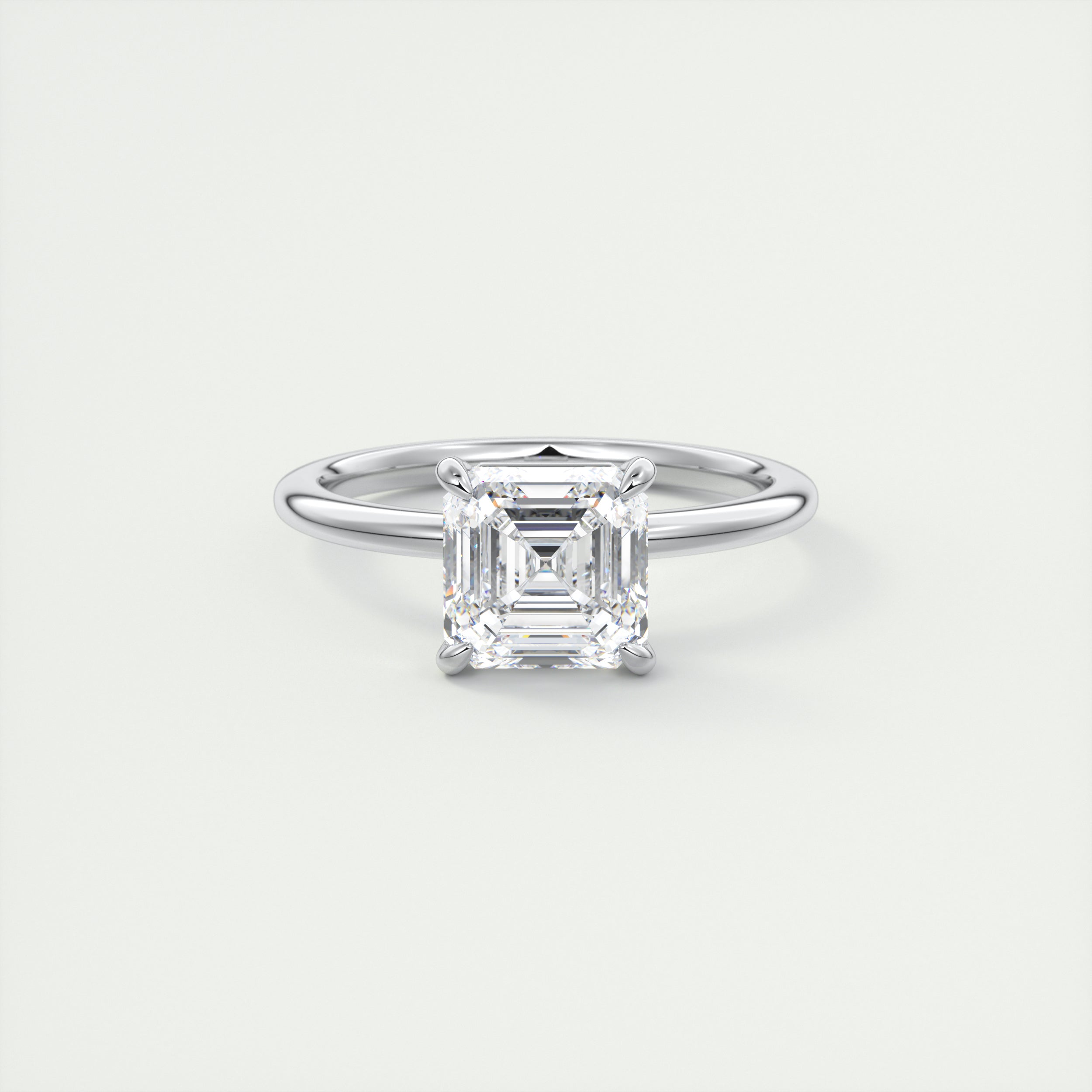 Asscher Cut Moissanite Ring