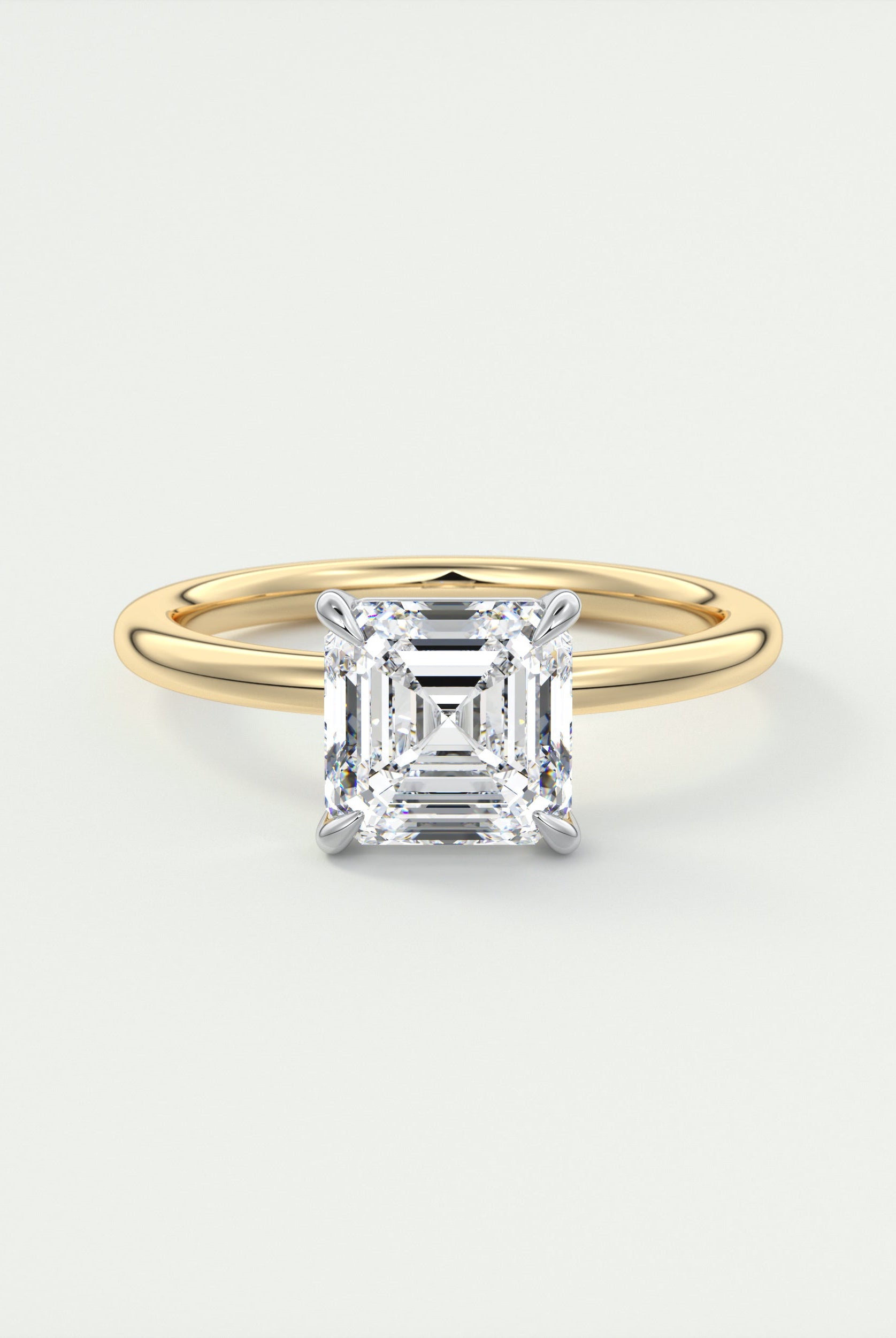 Asscher Cut Moissanite Engagement Ring