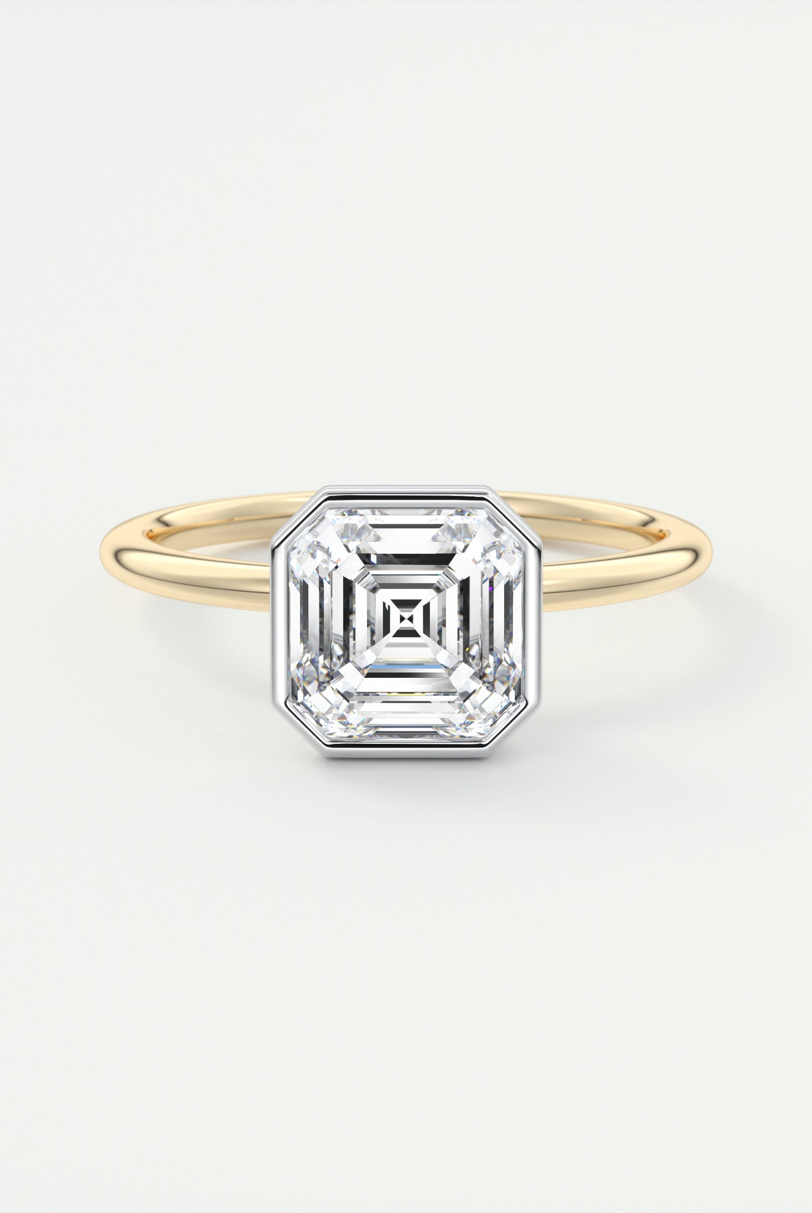 Asscher Cut Bezel Engagement Ring