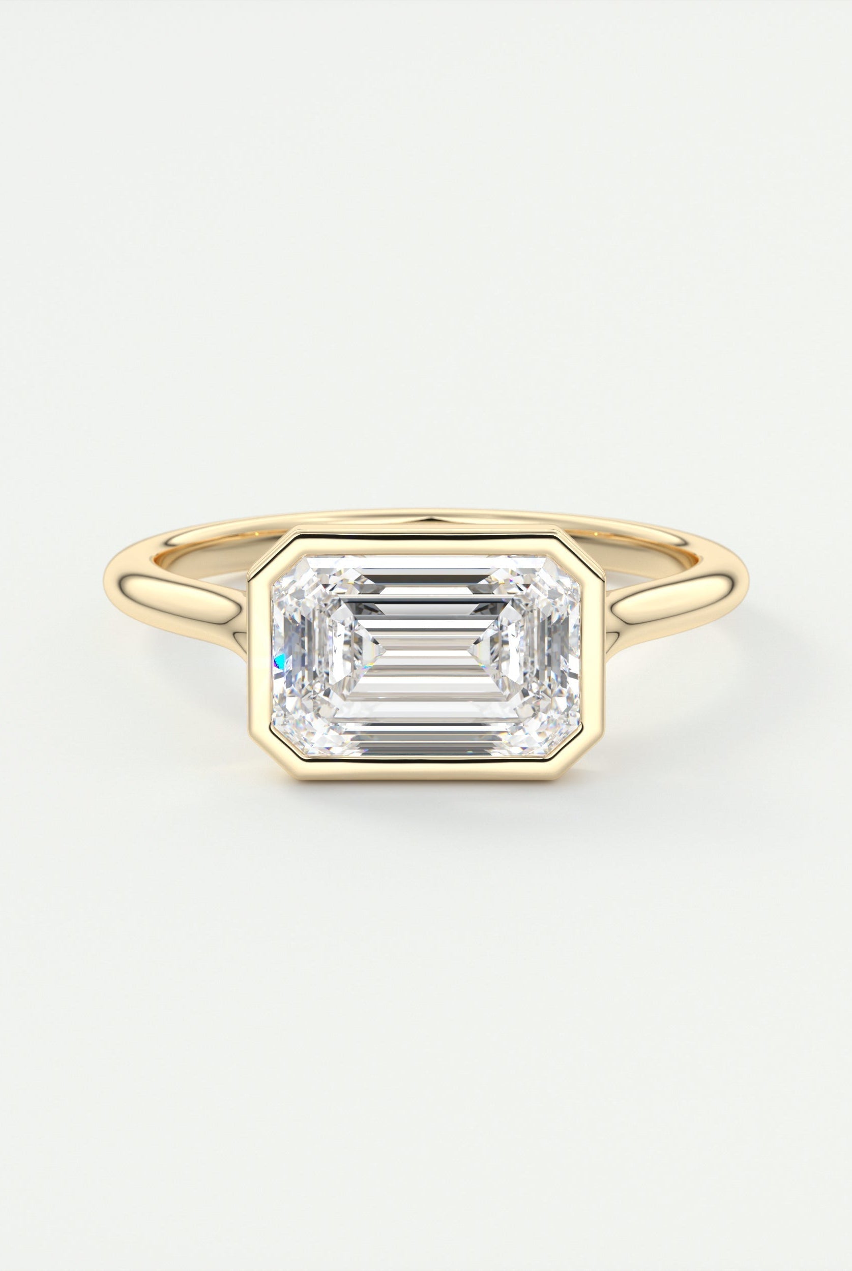 Emerald Cut Moissanite Engagement Ring
