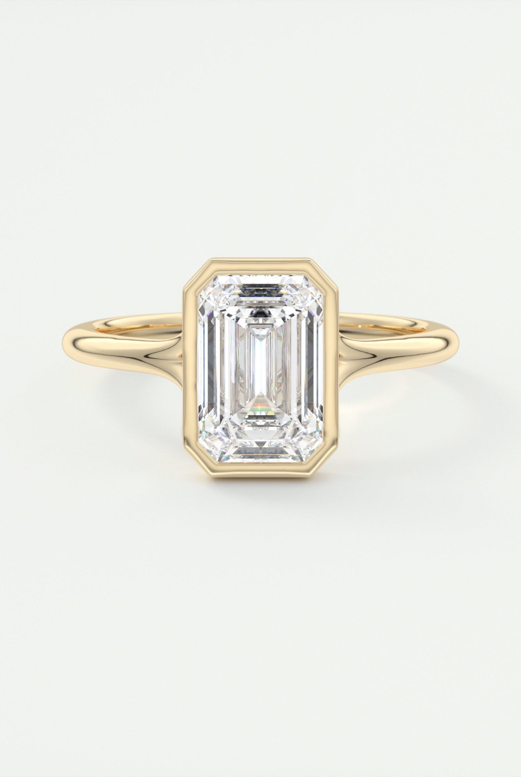 Cathedral Emerald Moissanite Ring