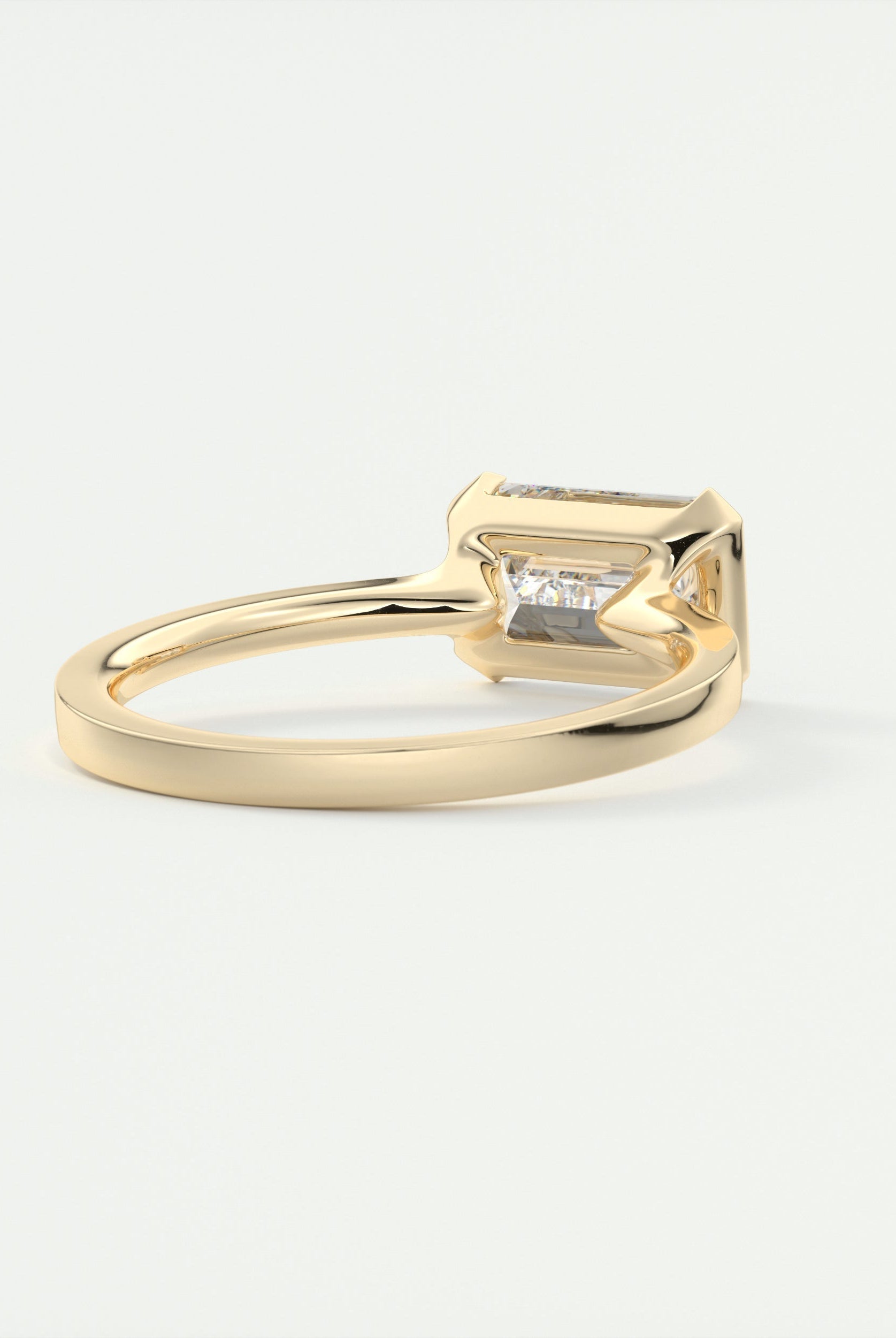 Half Bezel Moissanite Ring