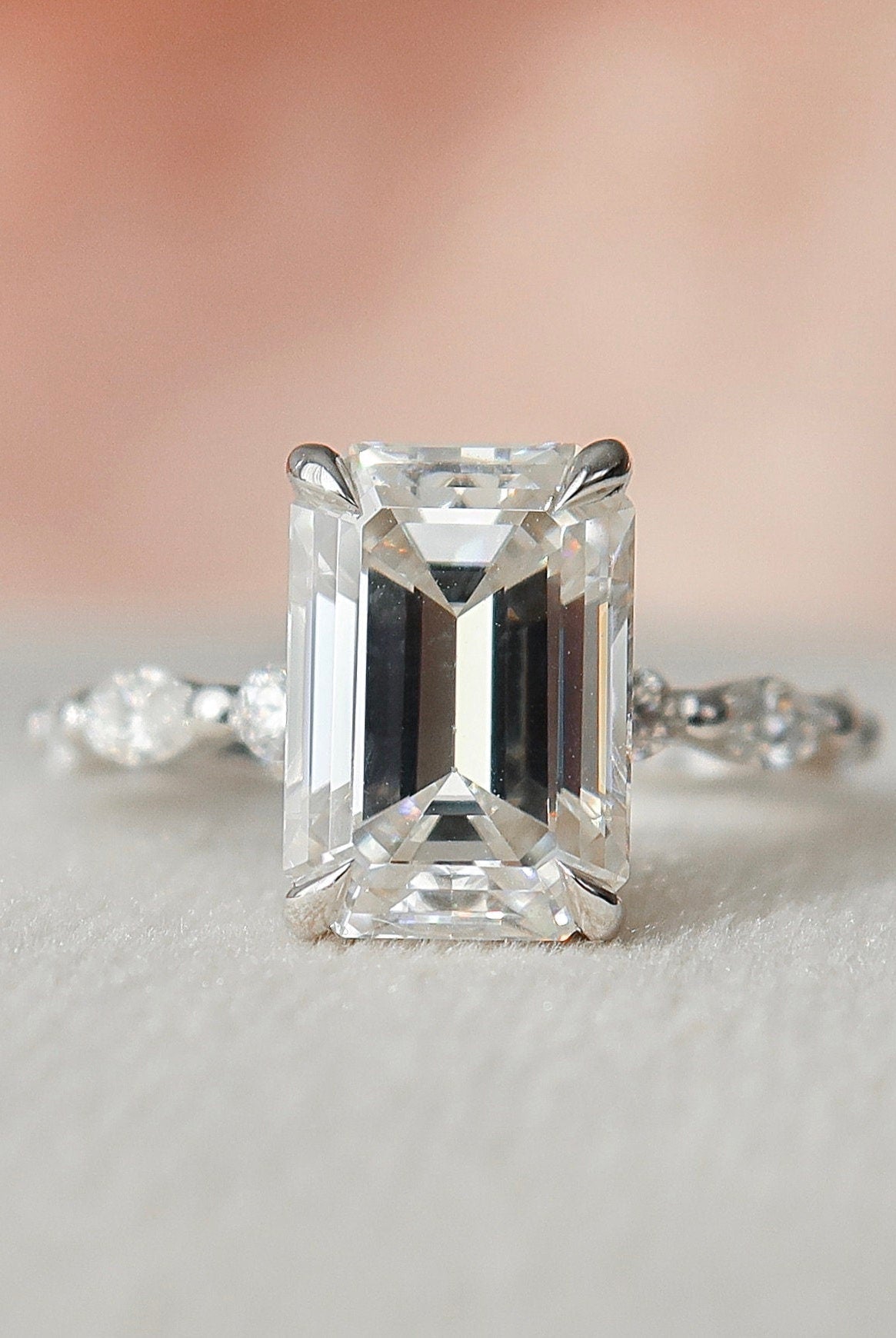 Pave Moissanite Engagement Ring