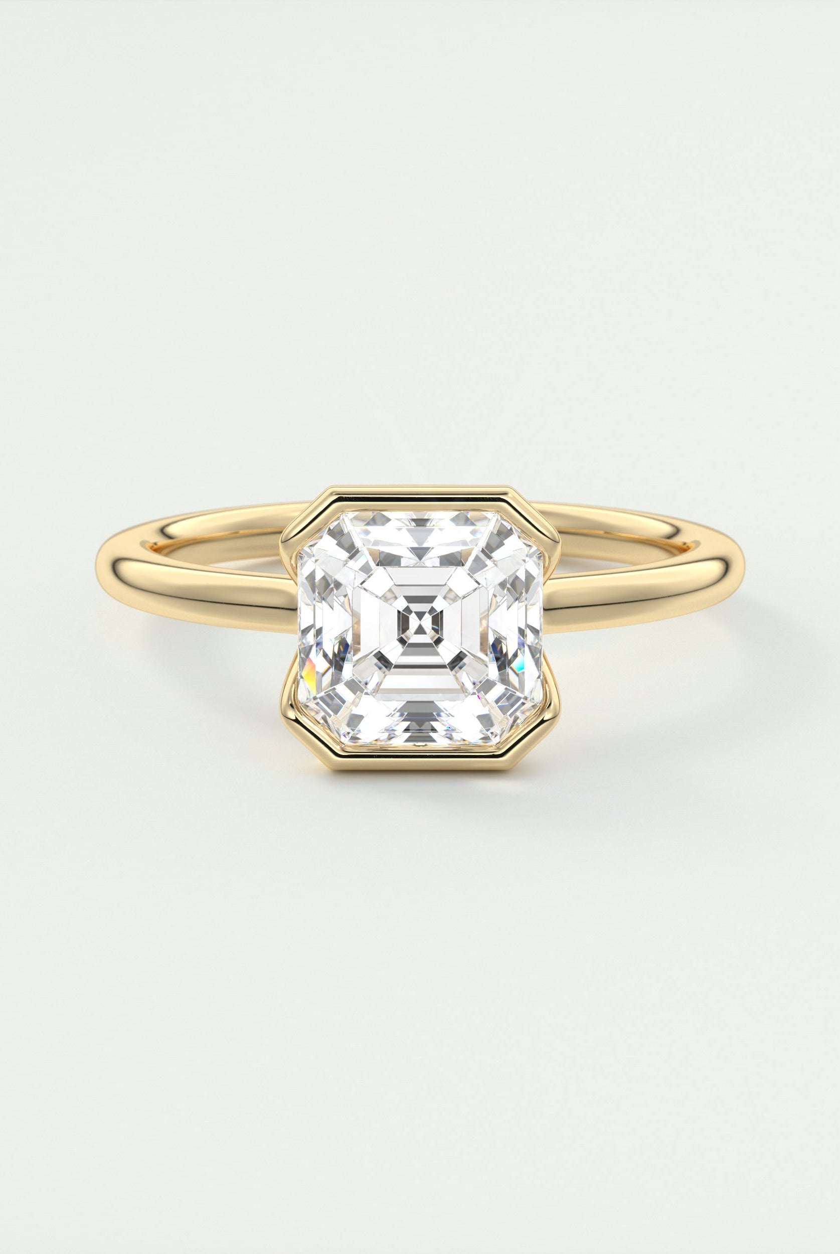 Asscher Cut Moissanite Ring