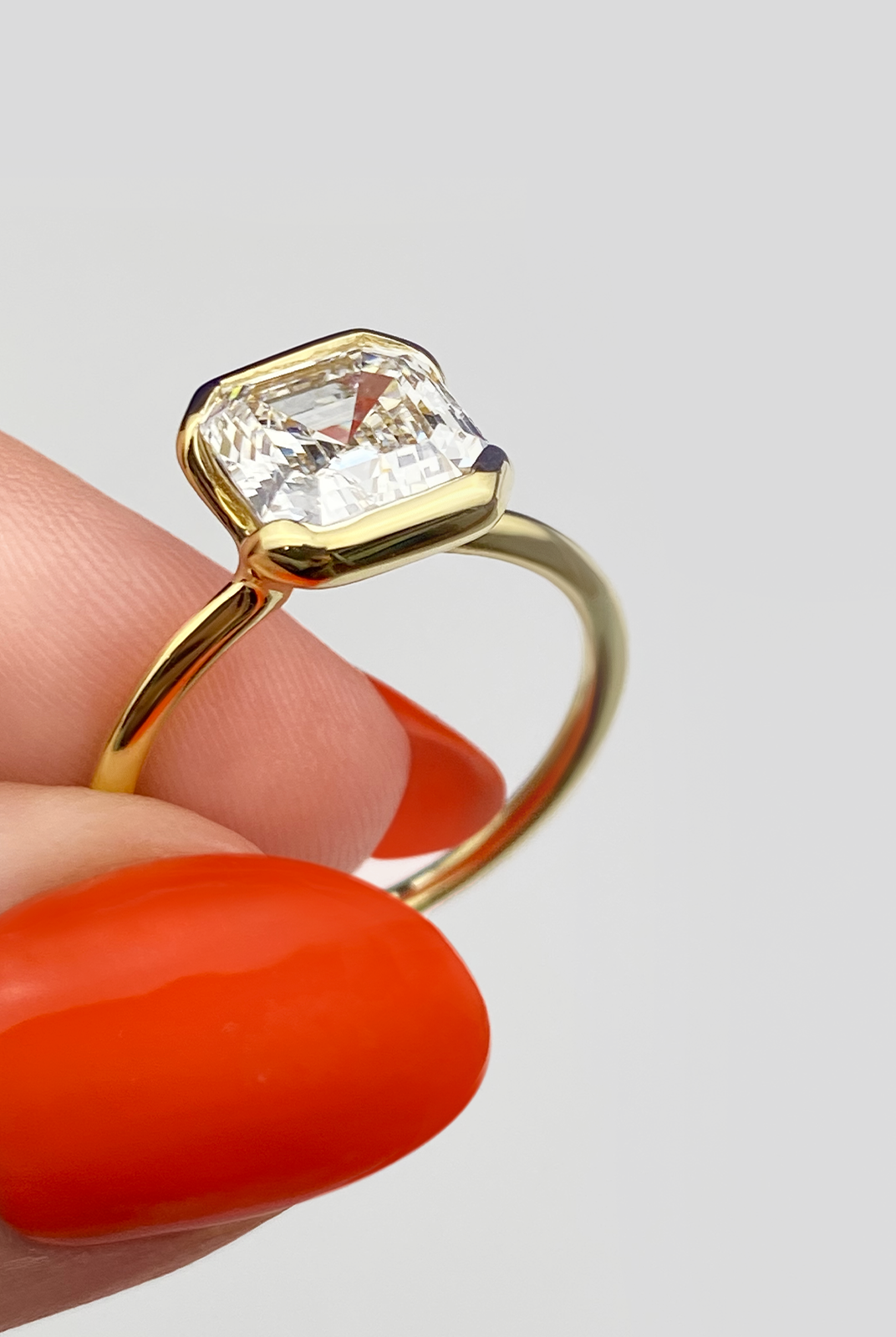 Asscher Cut Moissanite Ring