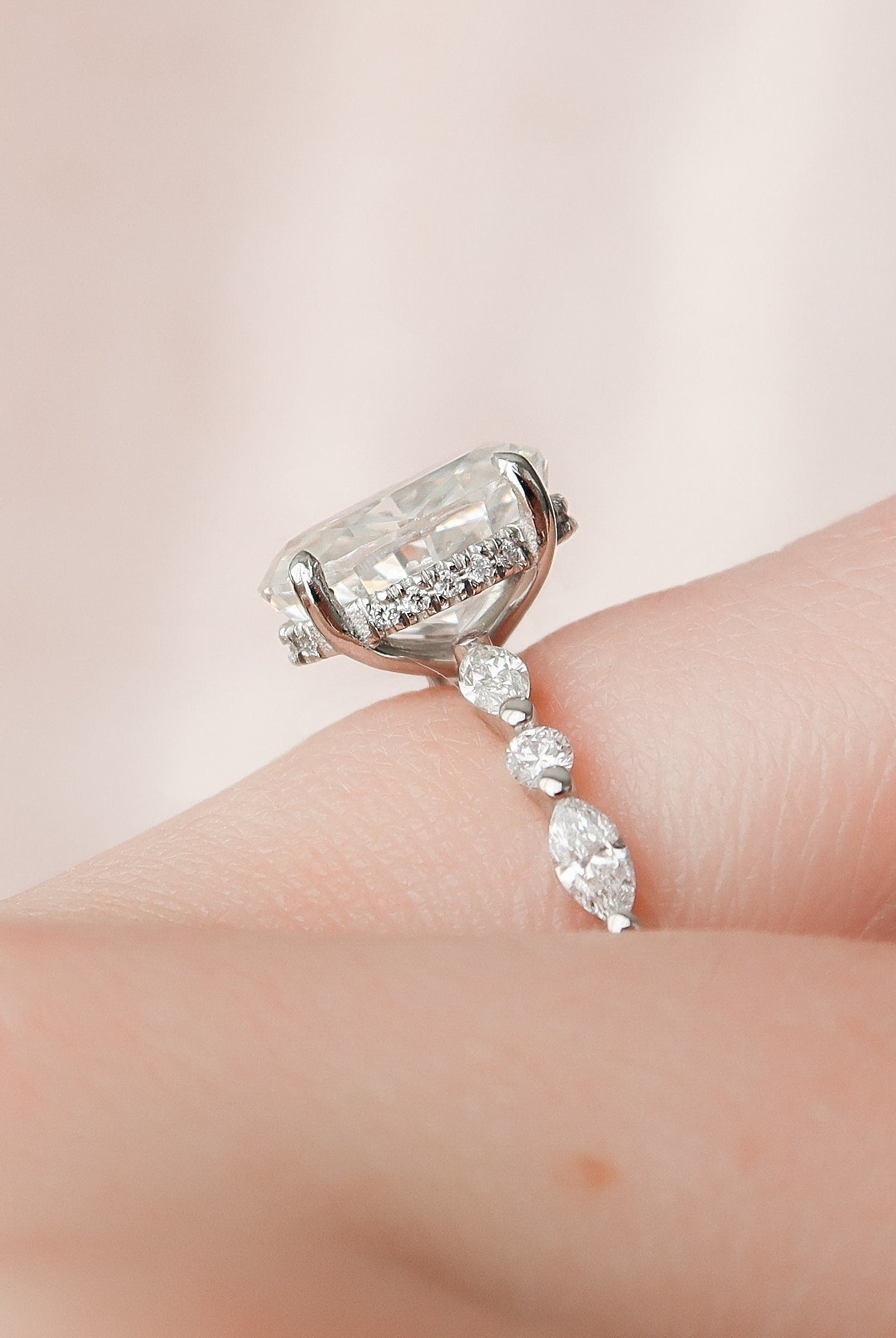 Pave Band Moissanite Ring