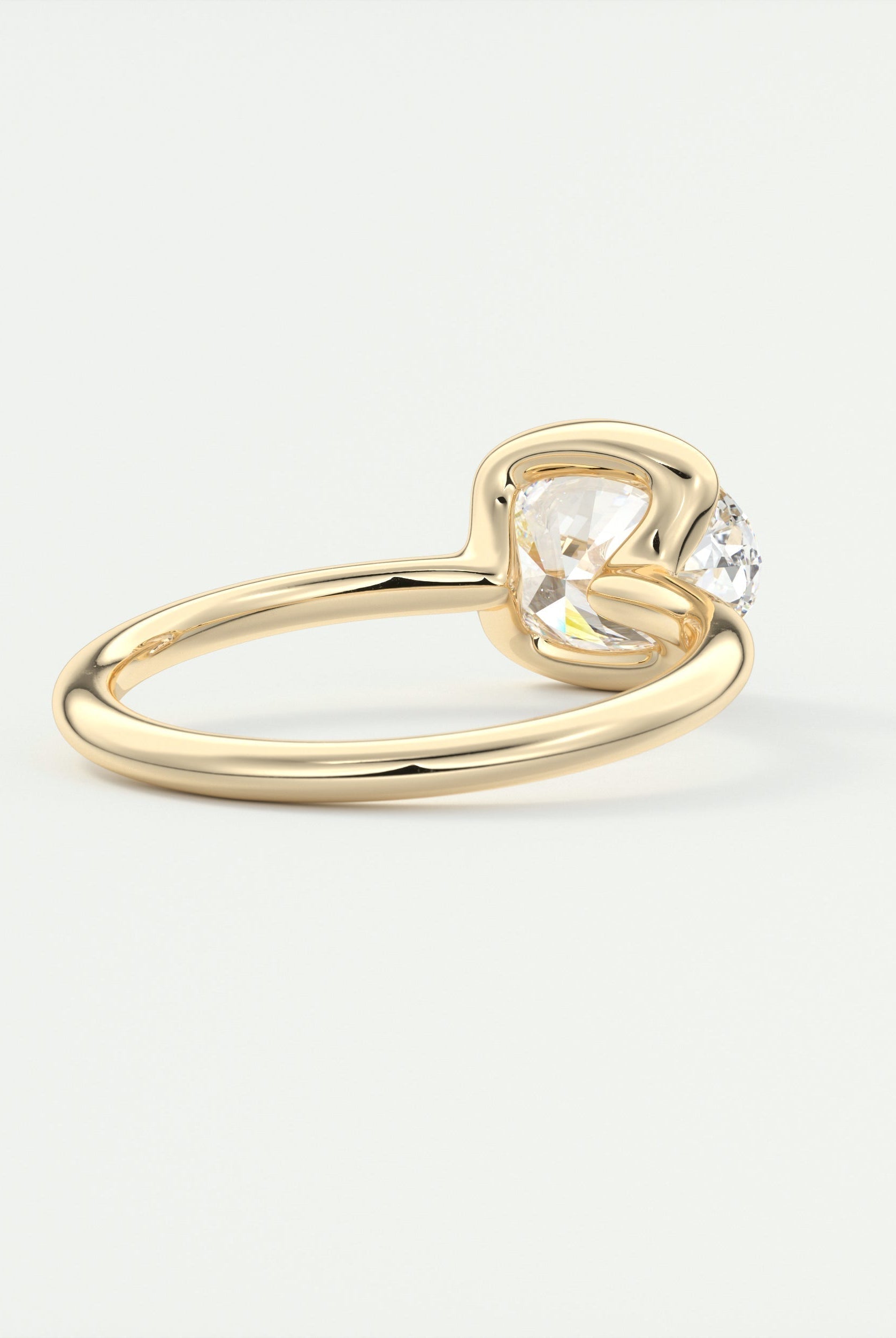 Half Bezel Moissanite Ring