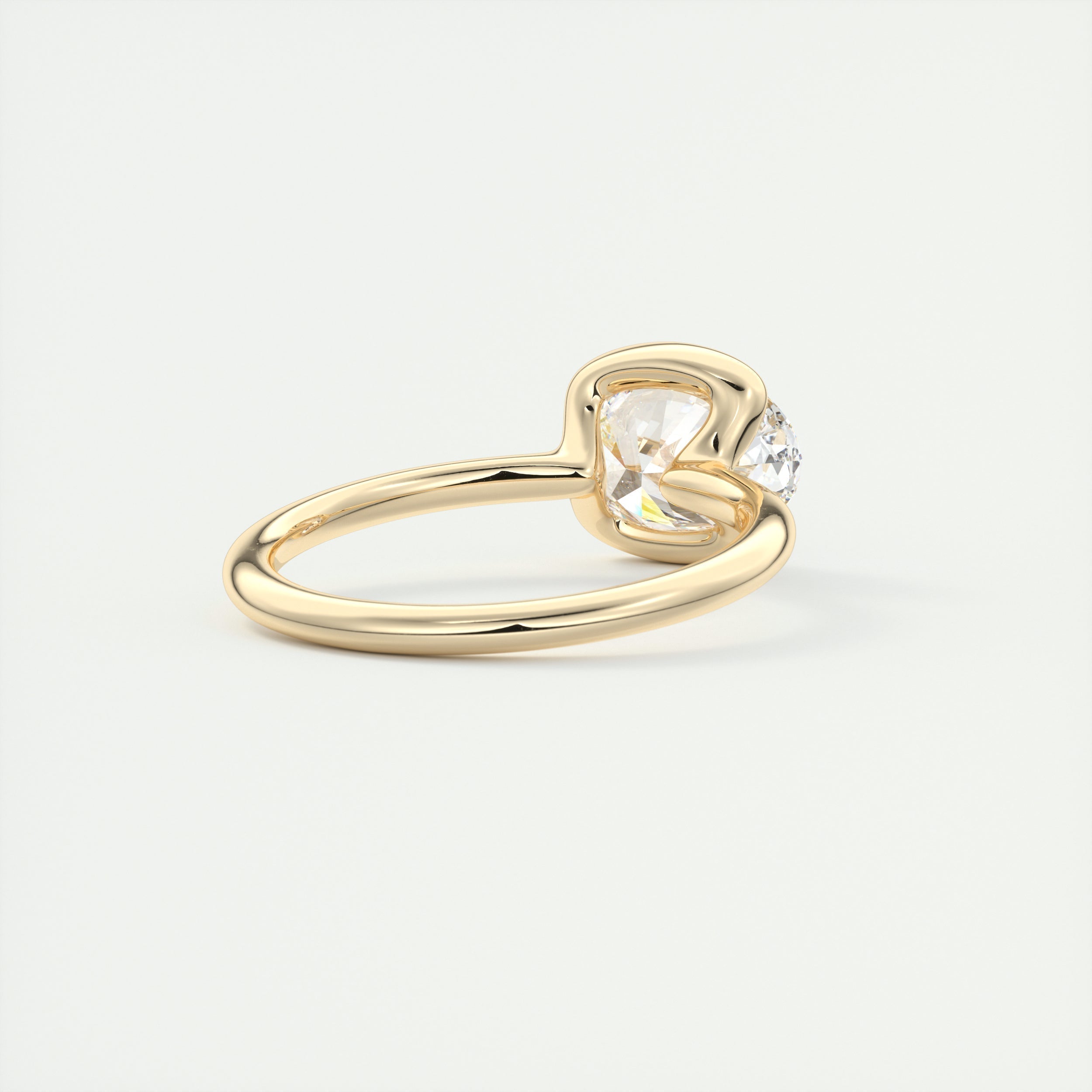 Half Bezel Moissanite Ring
