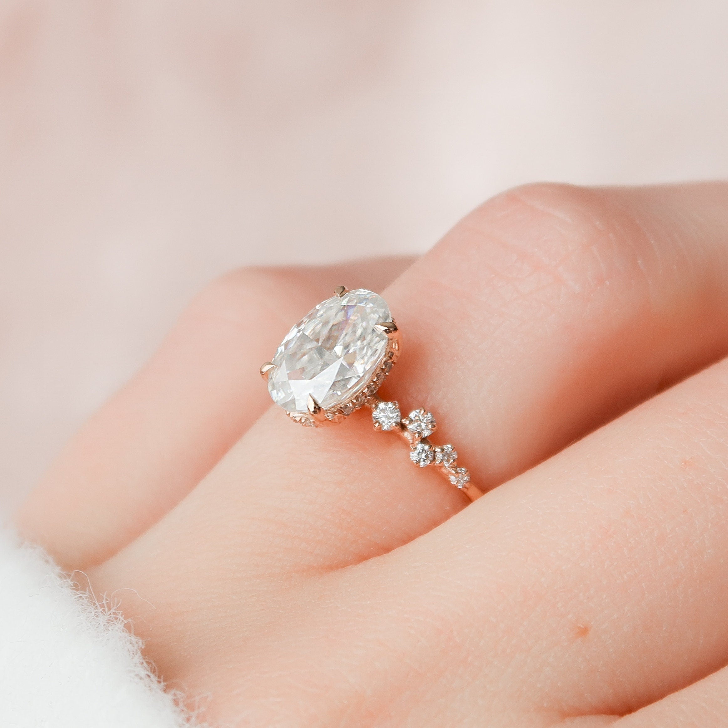 Hidden Halo Engagement Ring