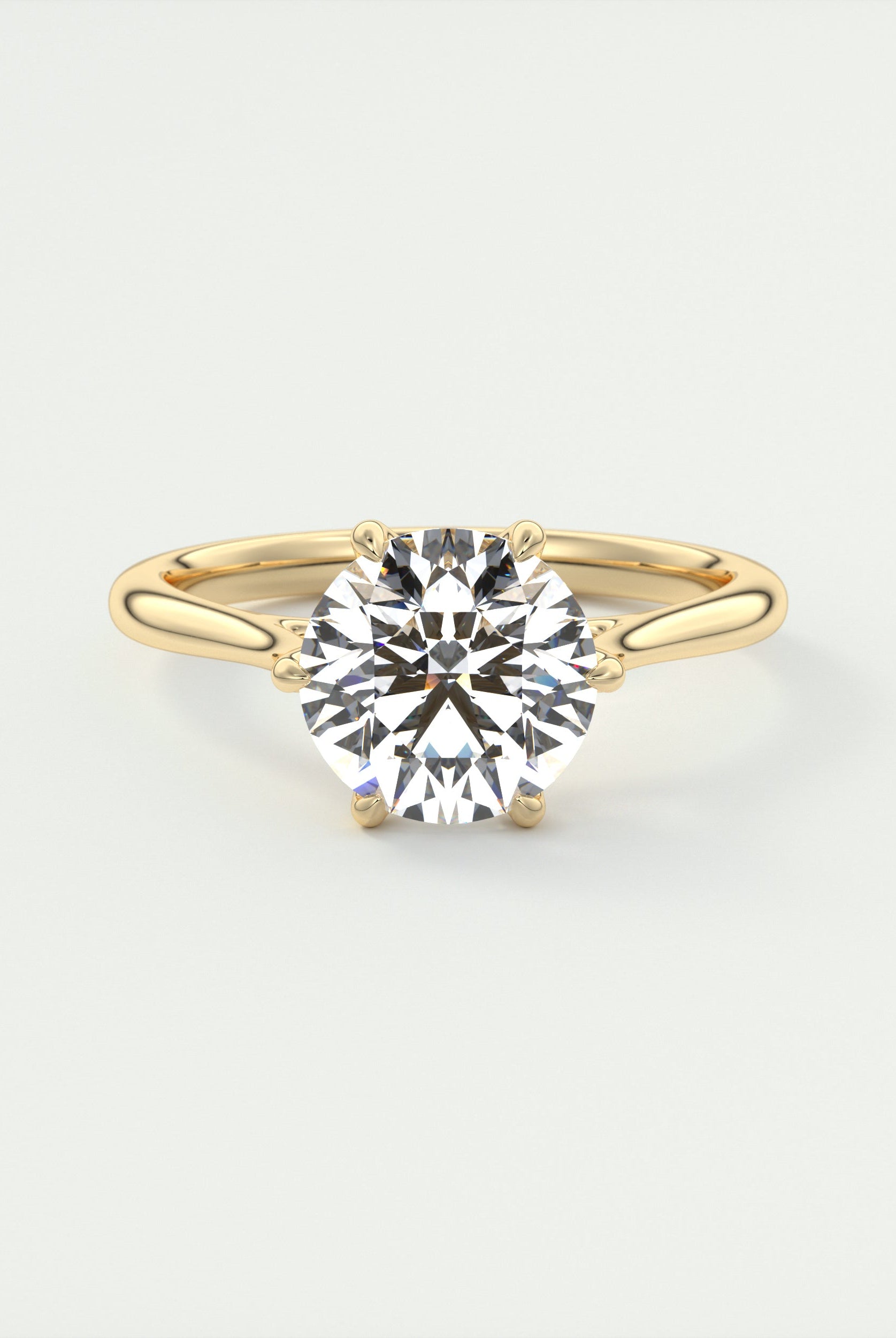 Round Cut Moissanite Engagement Ring