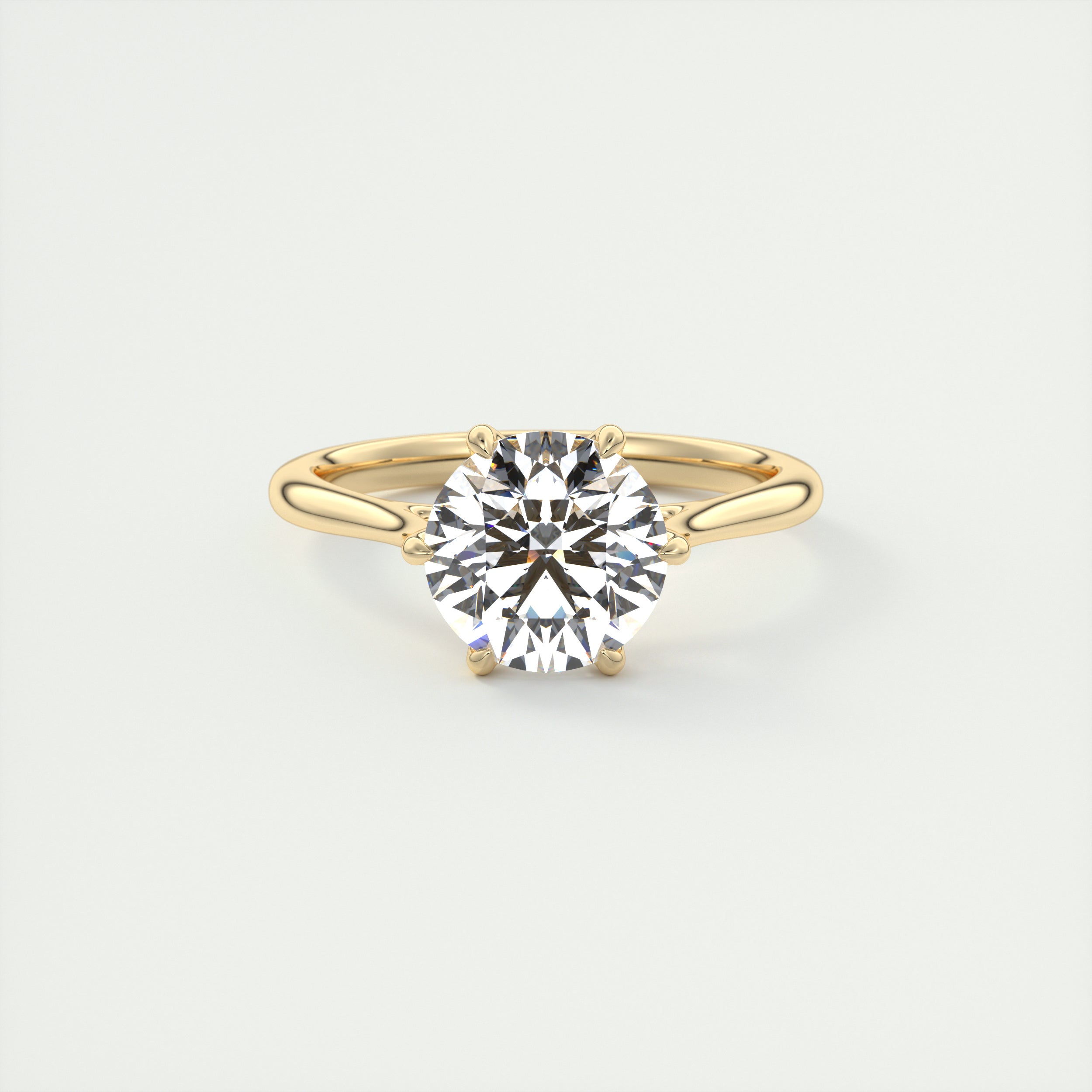 Round Cut Moissanite Engagement Ring