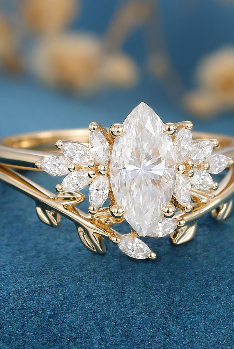 marquise-shaped-moissanite-cluster-bridal-set-2