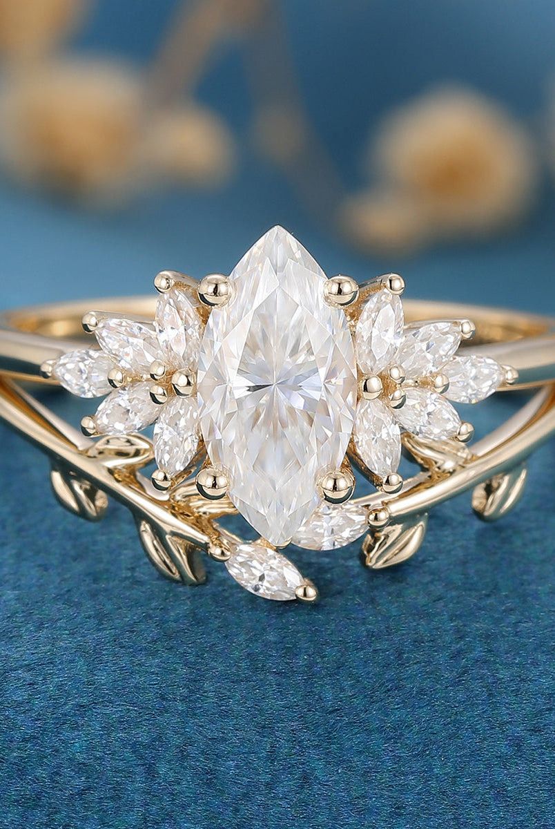 marquise-shaped-moissanite-cluster-bridal-set-2
