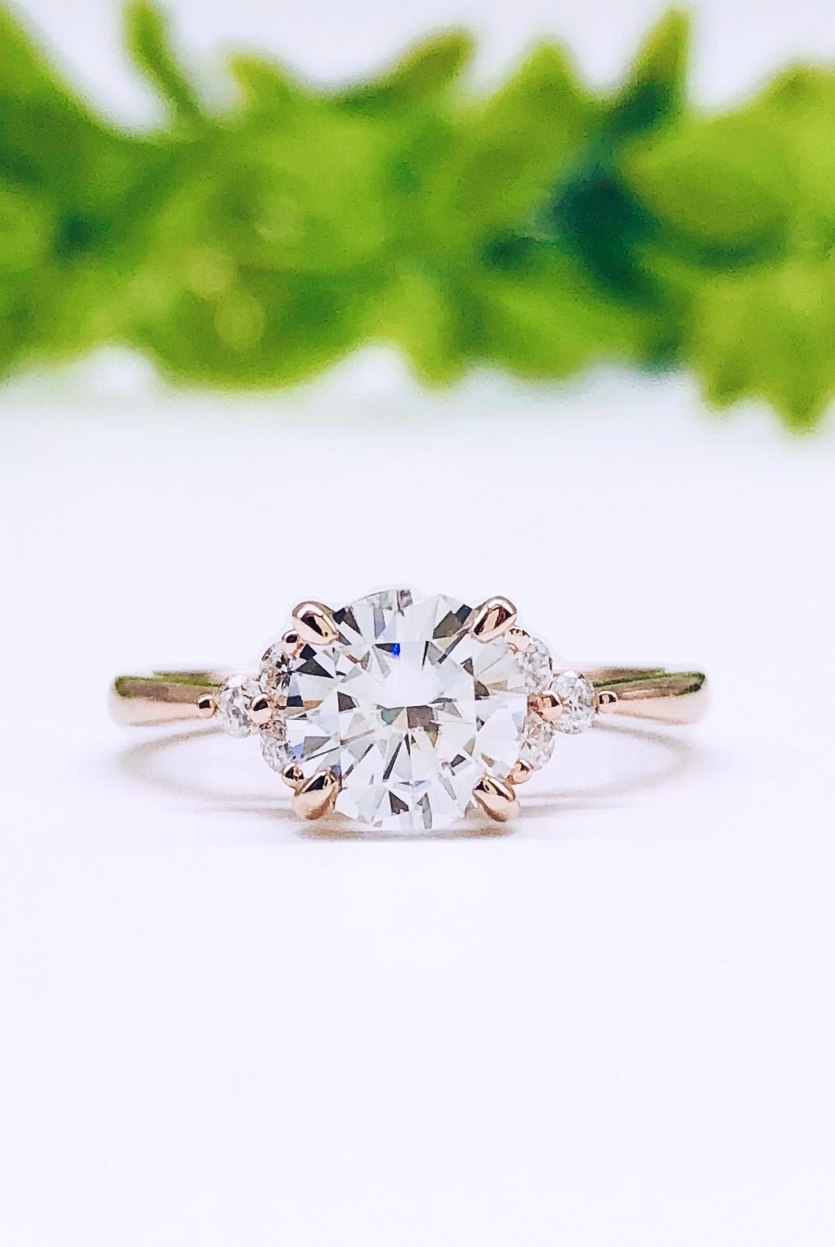 round-cut-cluster-moissanite-engagement-ring