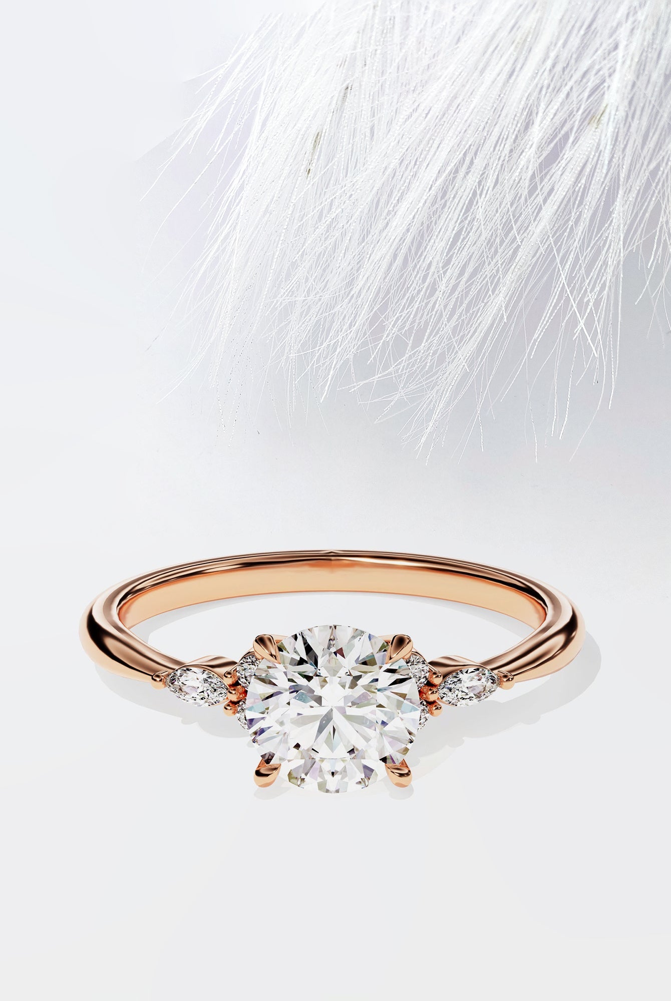 Round Cut Moissanite Cluster Diamond Engagement Ring For Her