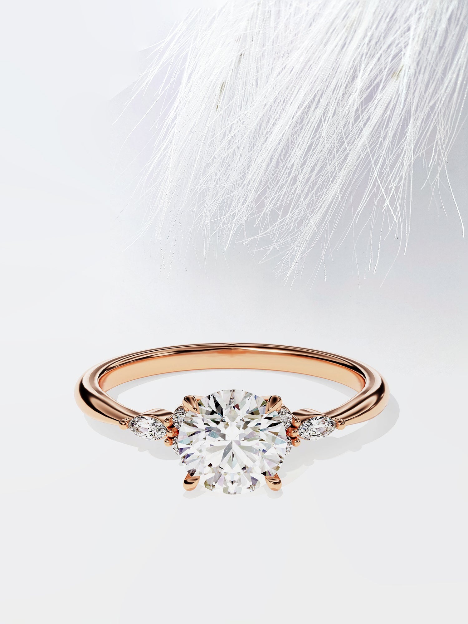 Round Cut Moissanite Cluster Diamond Engagement Ring For Her