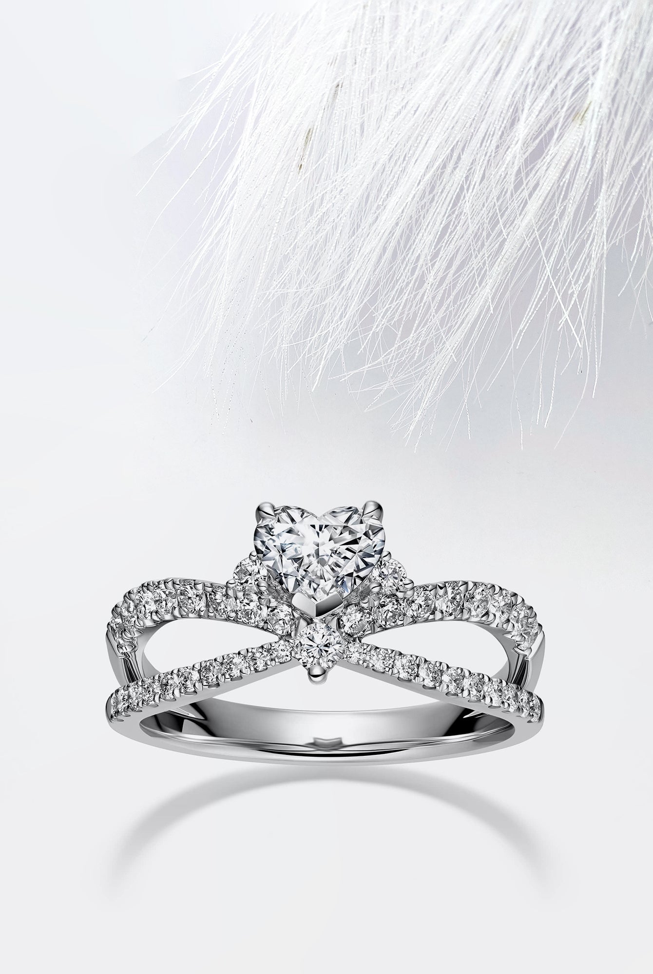 Heart Diamond Infinity Moissanite Engagement Ring For Women