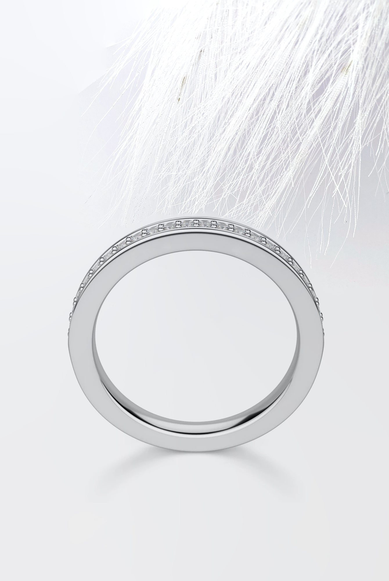 Round Cut Moissanite Channel Set Diamond Wedding Band