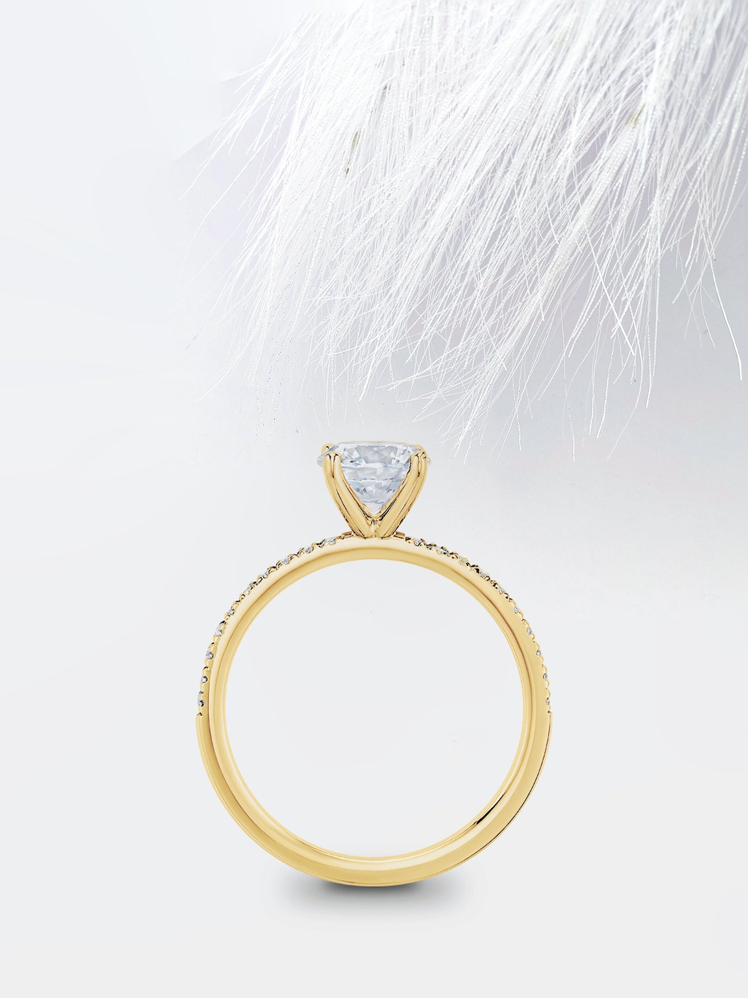 Princess Diamond Cathedral Set Moissanite Engagement Ring For Women