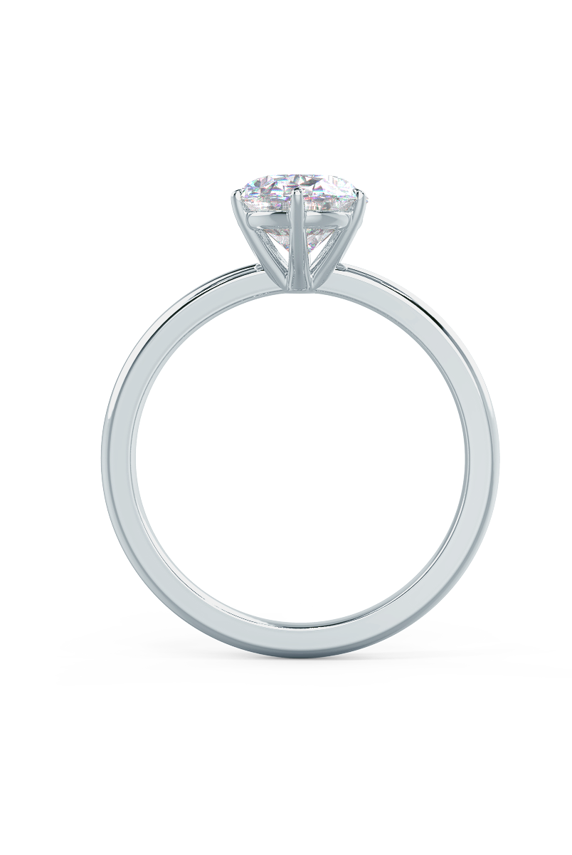 1.50ct Oval Six Prong Moissanite Diamond Solitaire Engagement Ring