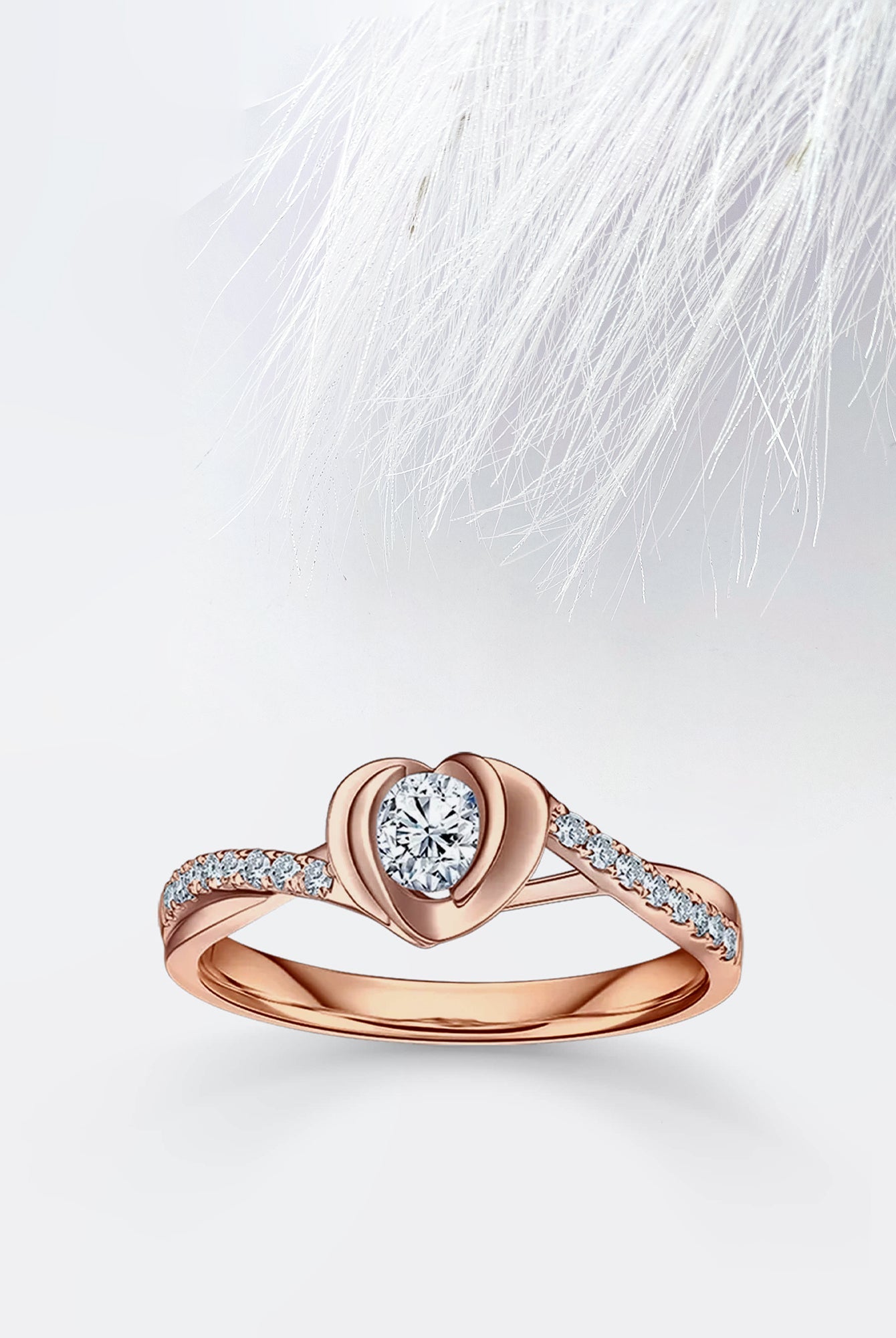 Round Diamond Infinity Moissanite Engagement Ring For Women