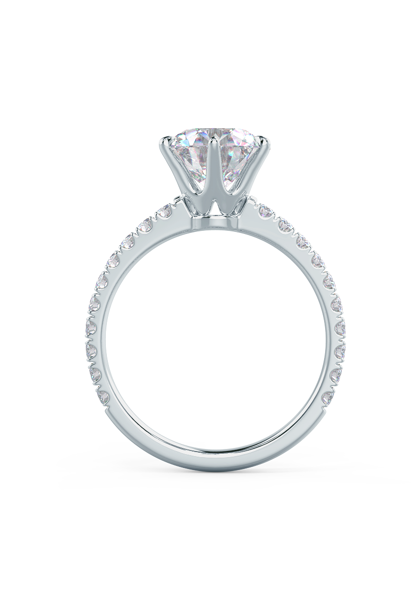 2.0CT Round Brilliant Cut Moissanite Pave Diamond Engagement Ring