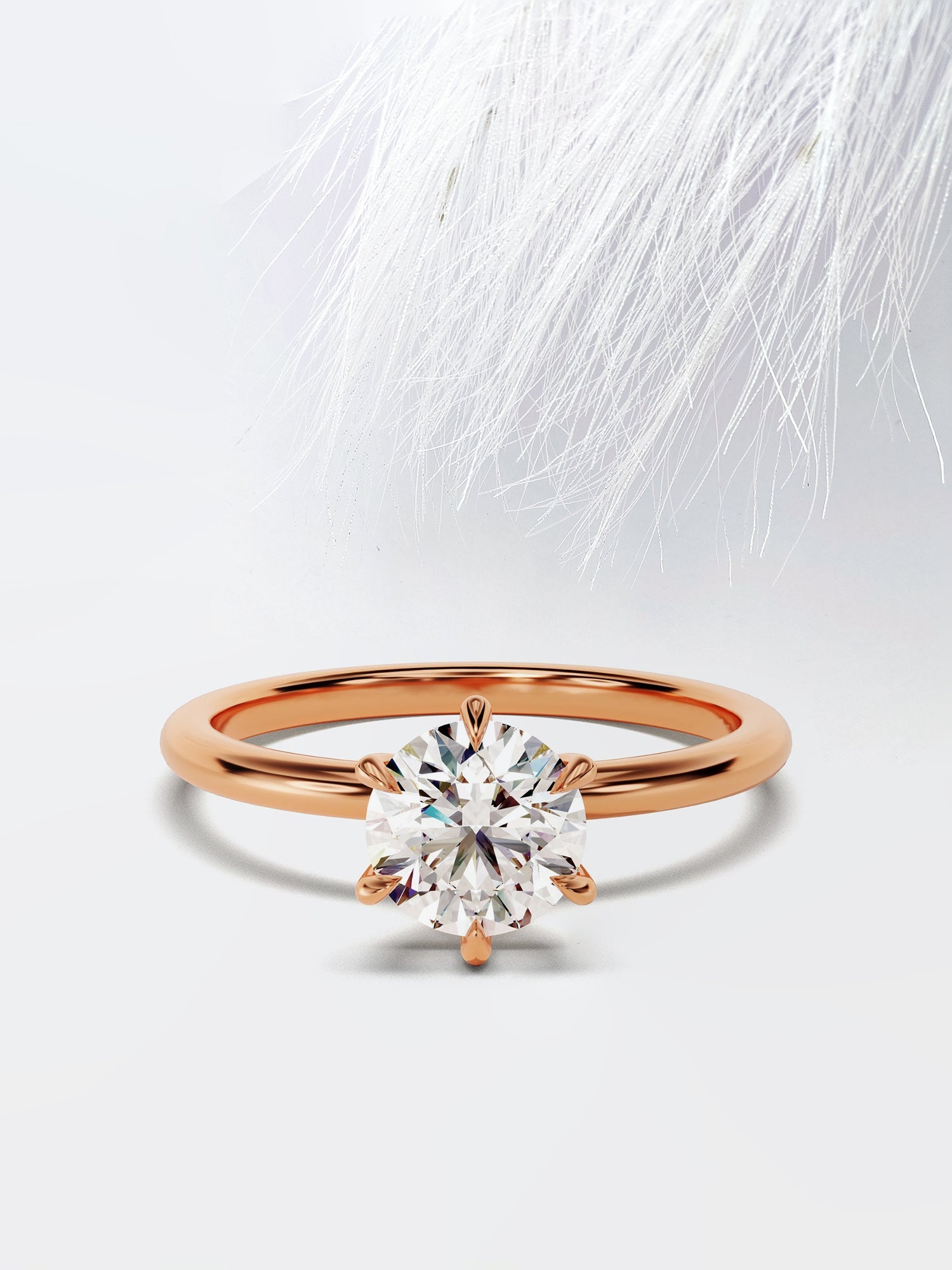 Round Cut Diamond Six Prong Moissanite Engagement Ring For Women